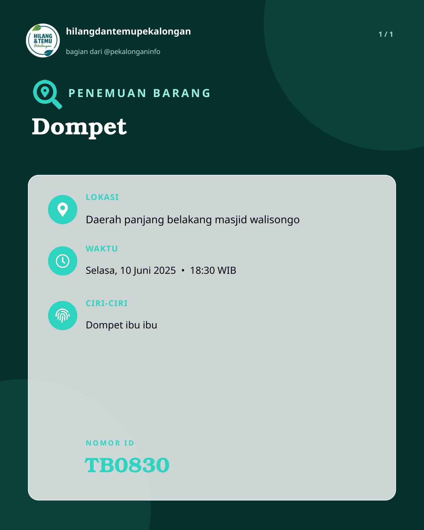 Slide laporan Dompet (TB0830)