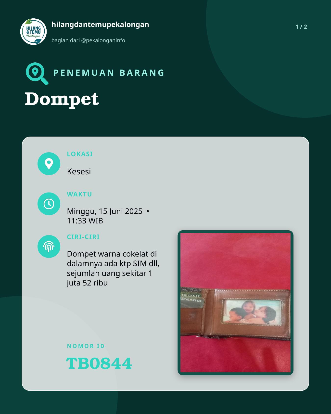 Slide 1 laporan Dompet