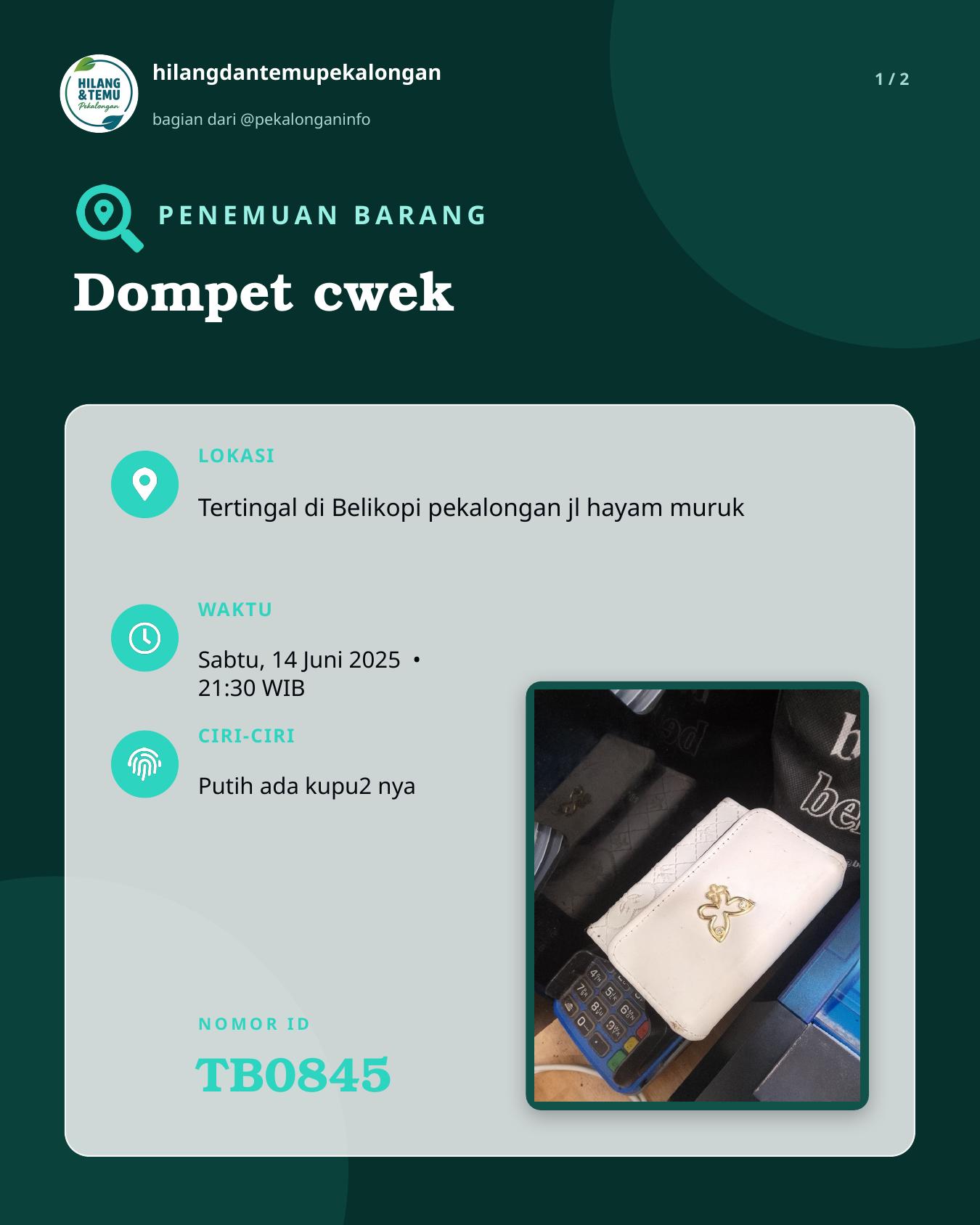 Slide 1 laporan Dompet cwek