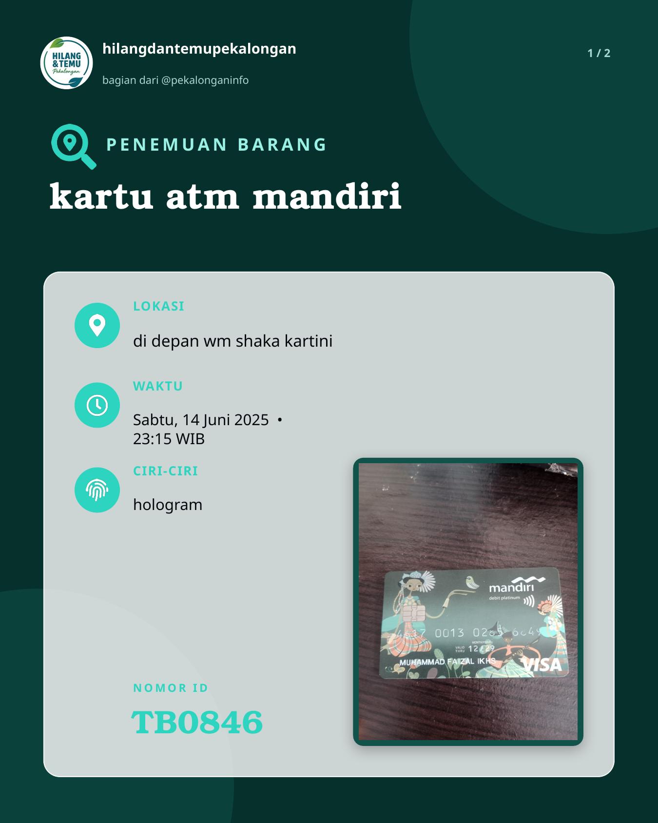 Slide 1 laporan kartu atm mandiri