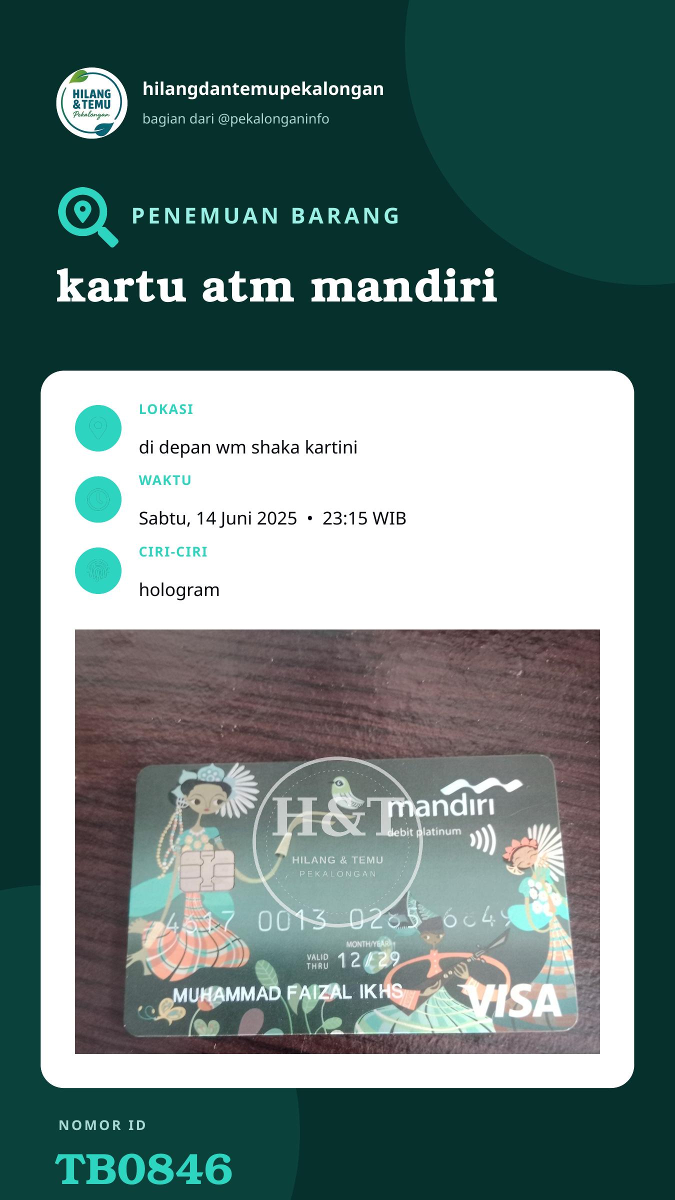 Story 9:16 laporan kartu atm mandiri