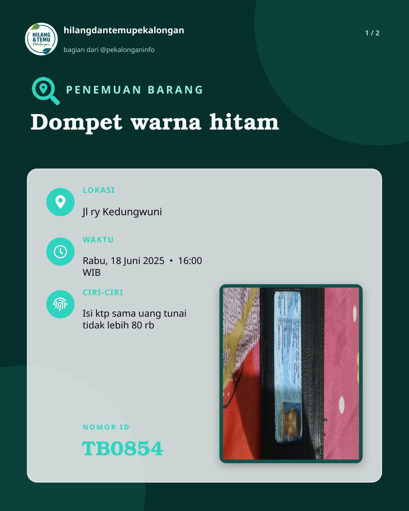 Slide 1 laporan Dompet warna hitam