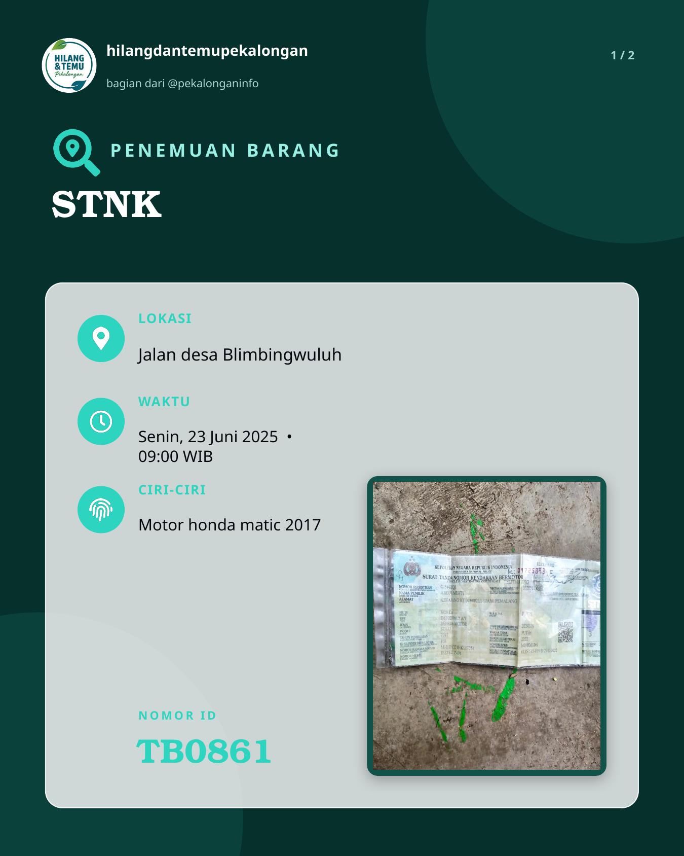 Slide 1 laporan STNK