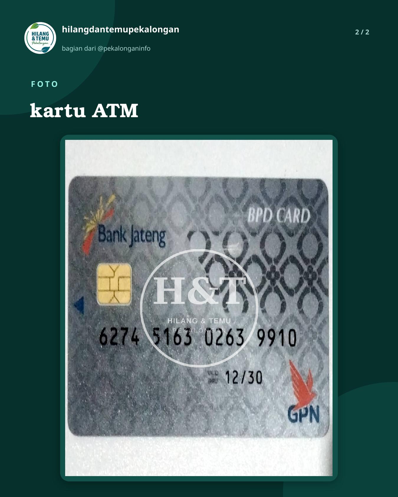 Slide 2 laporan kartu ATM