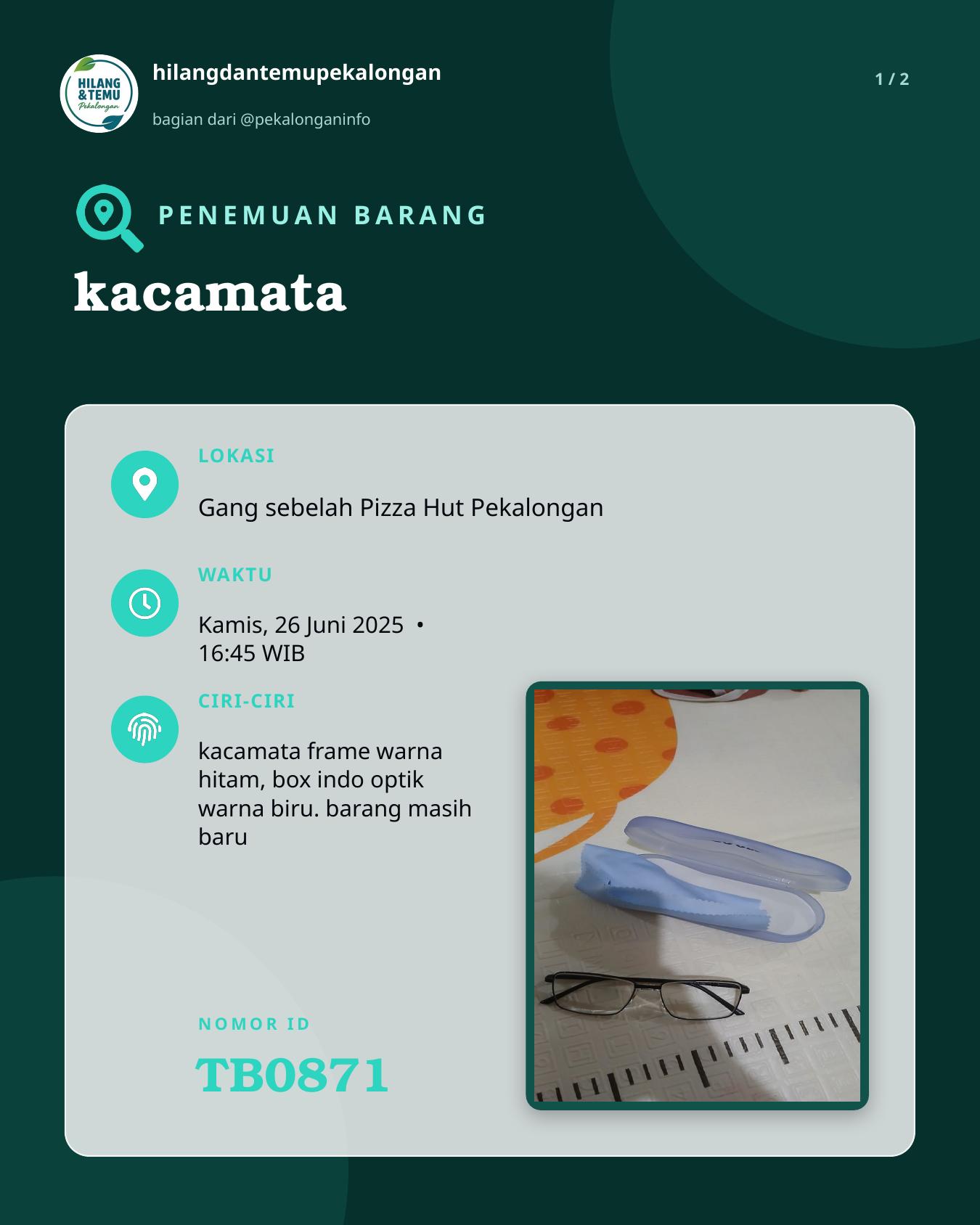 Slide 1 laporan kacamata