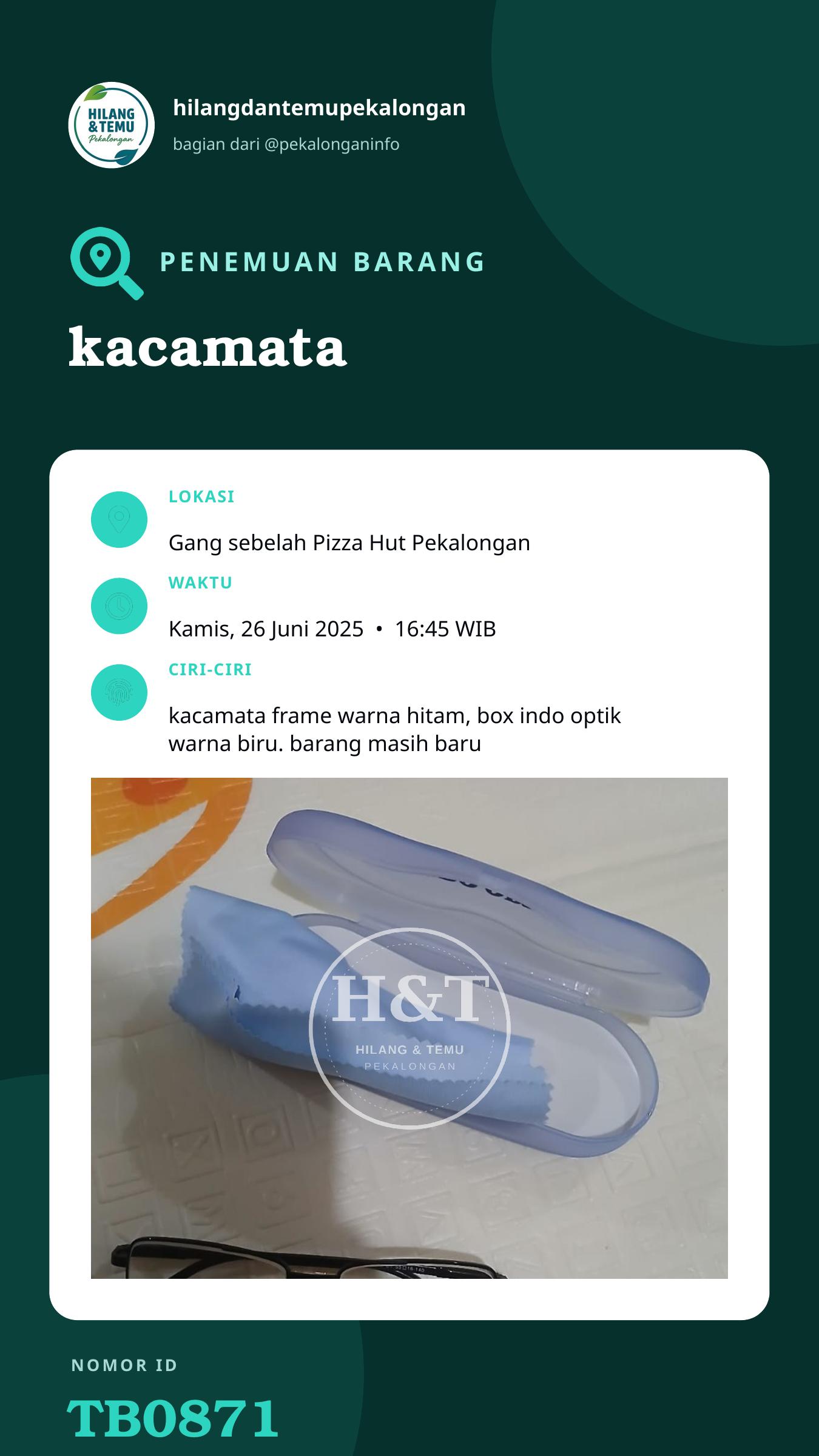 Story 9:16 laporan kacamata