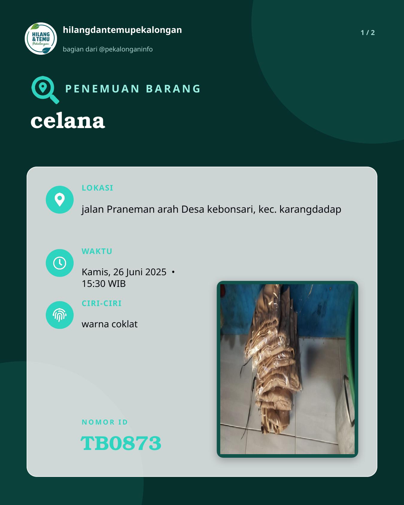 Slide 1 laporan celana