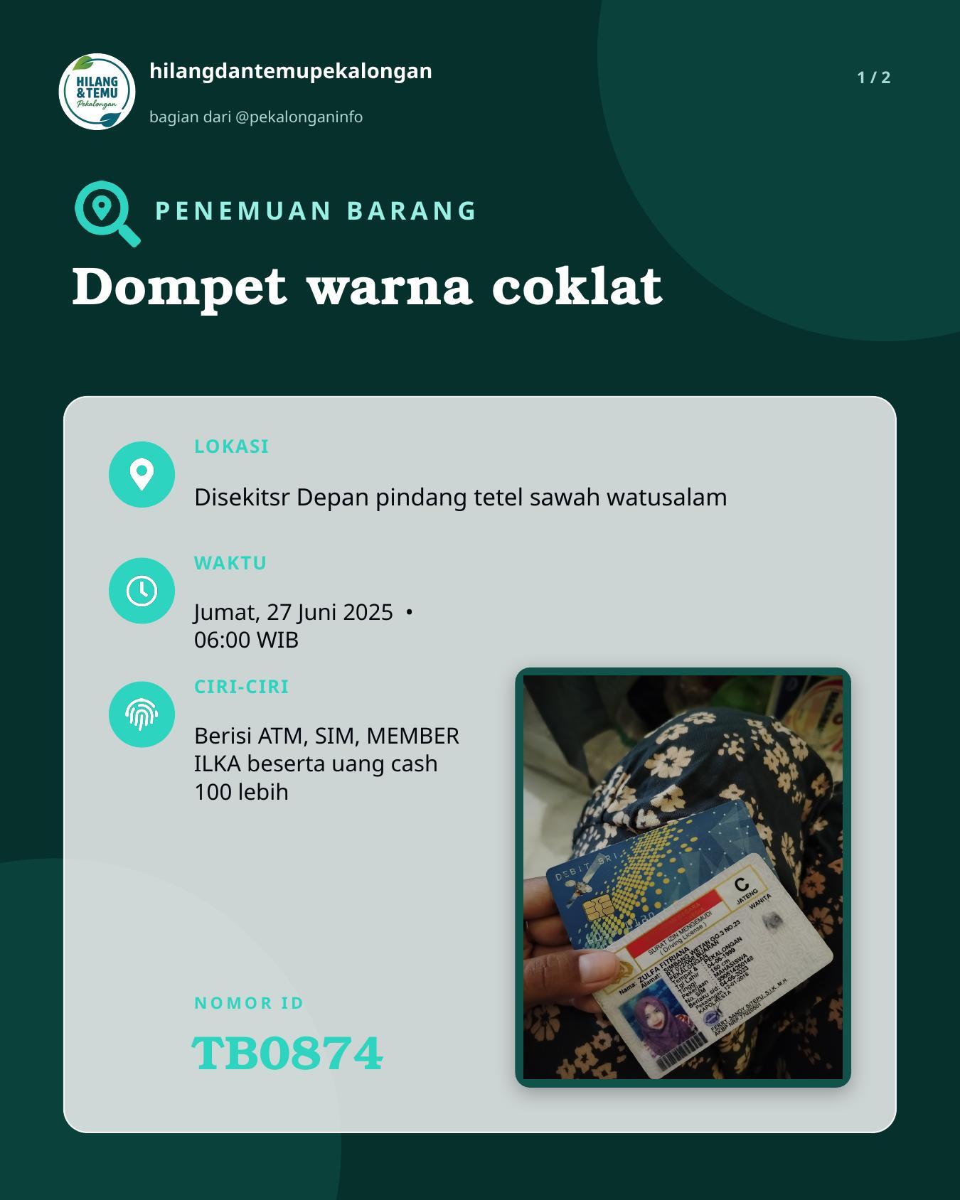 Slide 1 laporan Dompet warna coklat