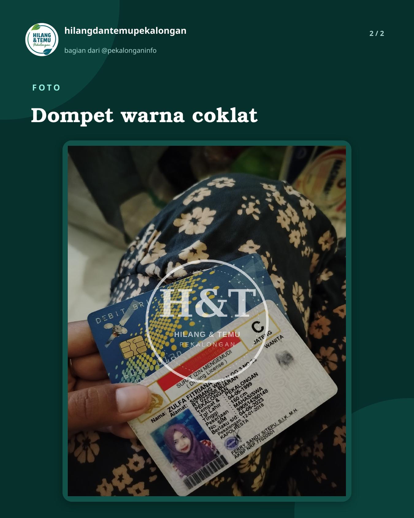 Slide 2 laporan Dompet warna coklat
