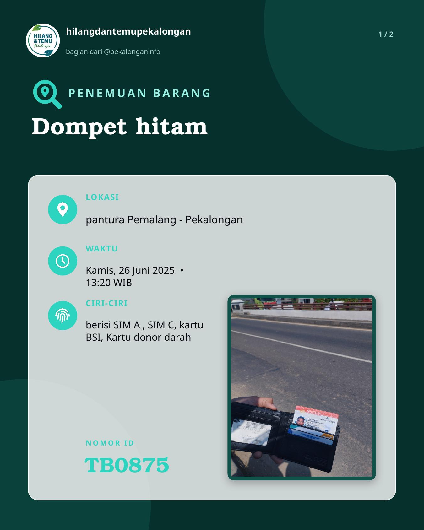 Slide 1 laporan Dompet hitam