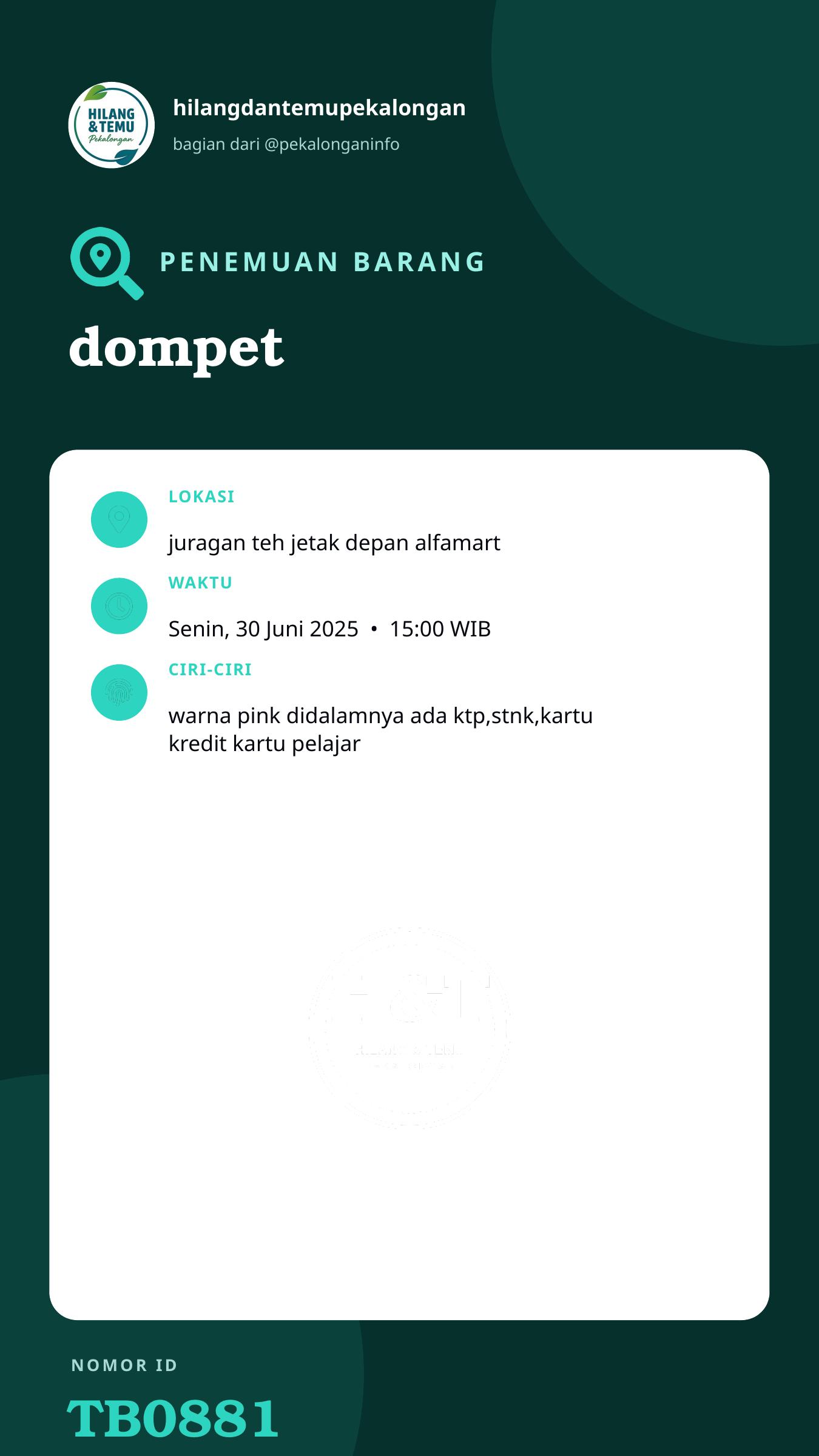 Story 9:16 laporan dompet