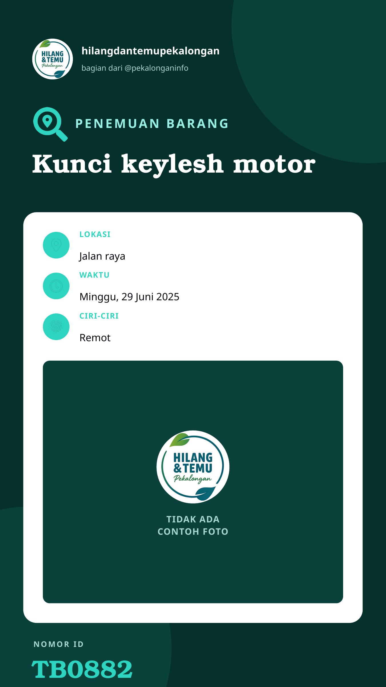 Story 9:16 laporan Kunci keylesh motor