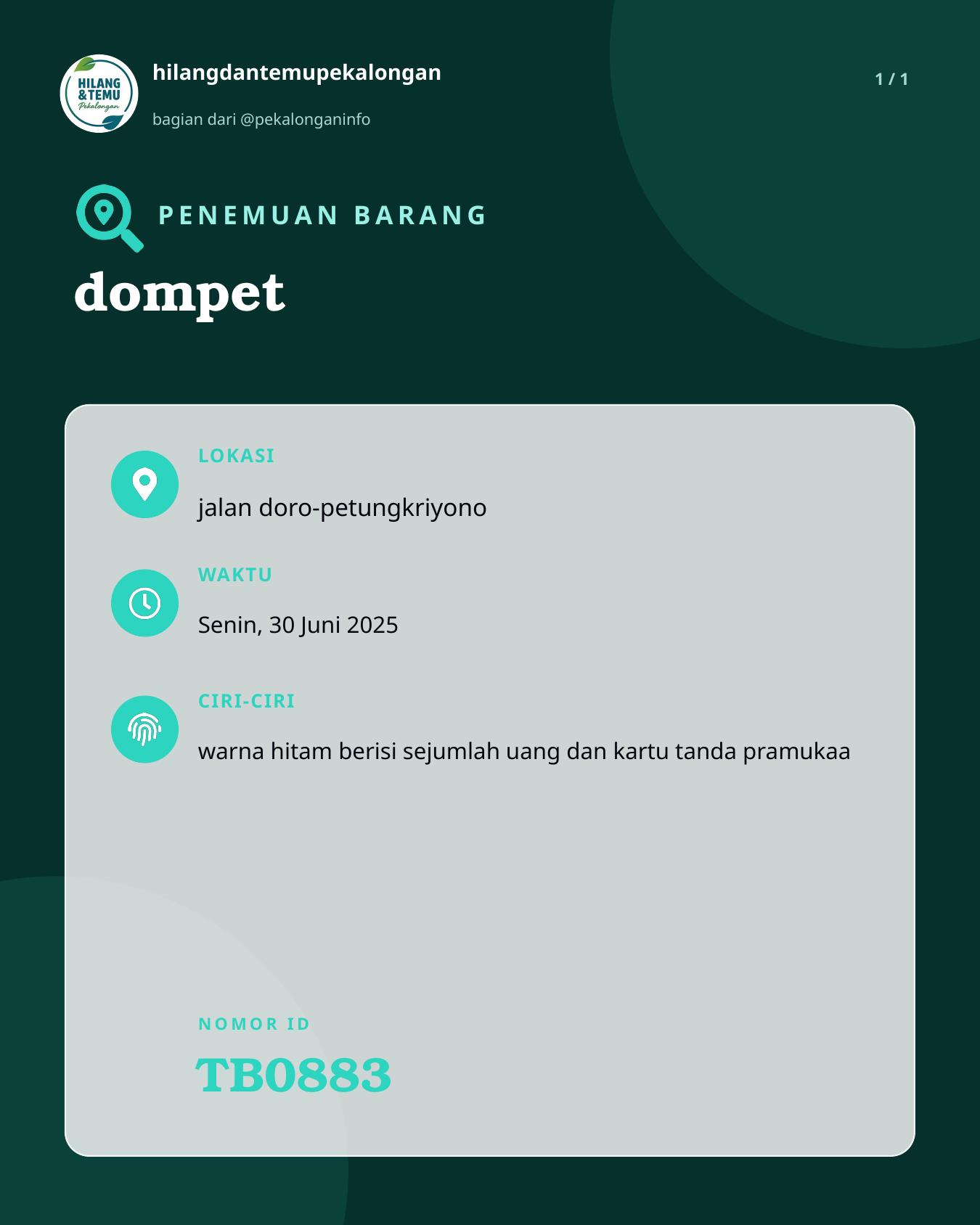 Slide laporan dompet (TB0883)