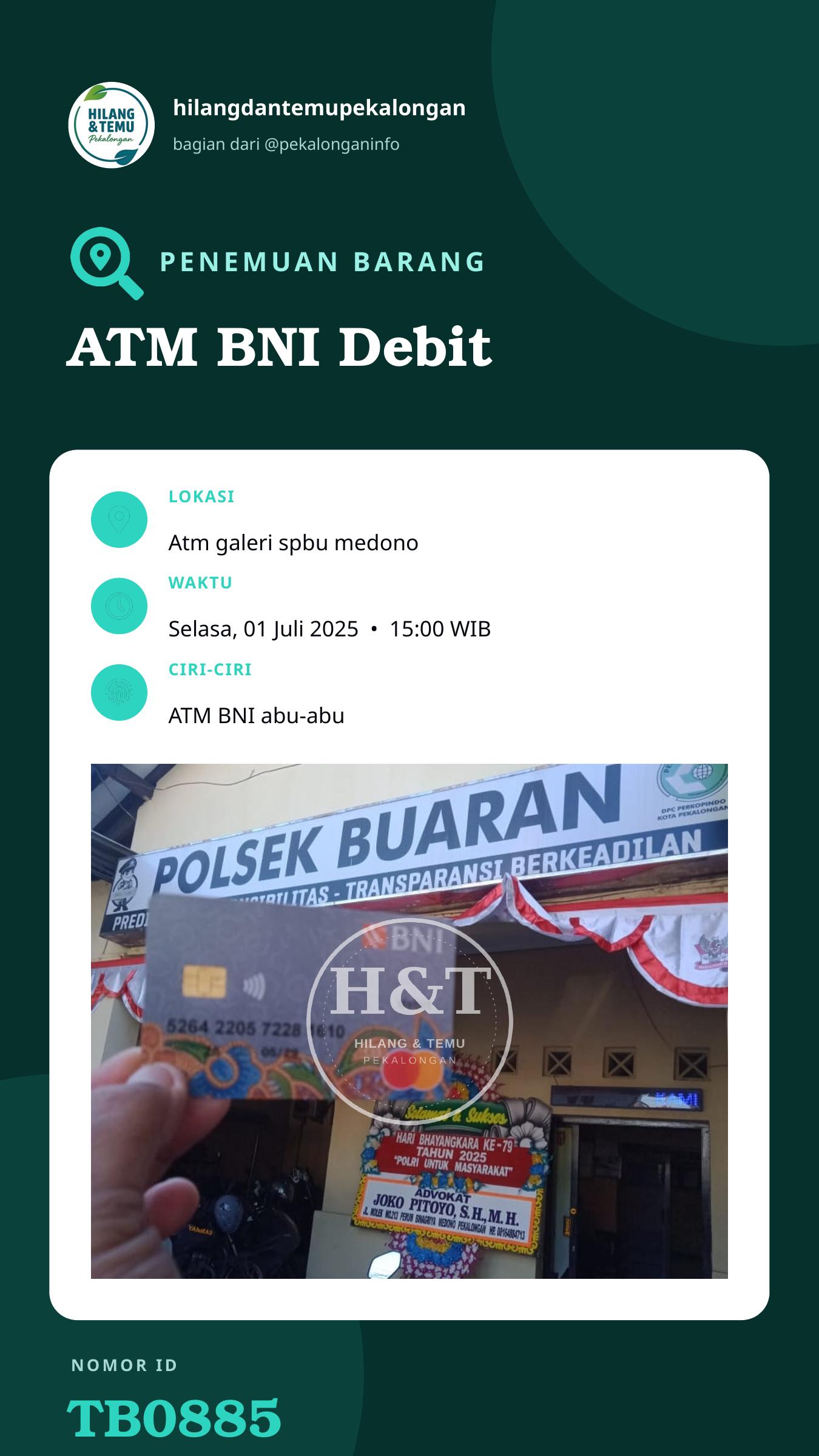 Story 9:16 laporan ATM BNI Debit