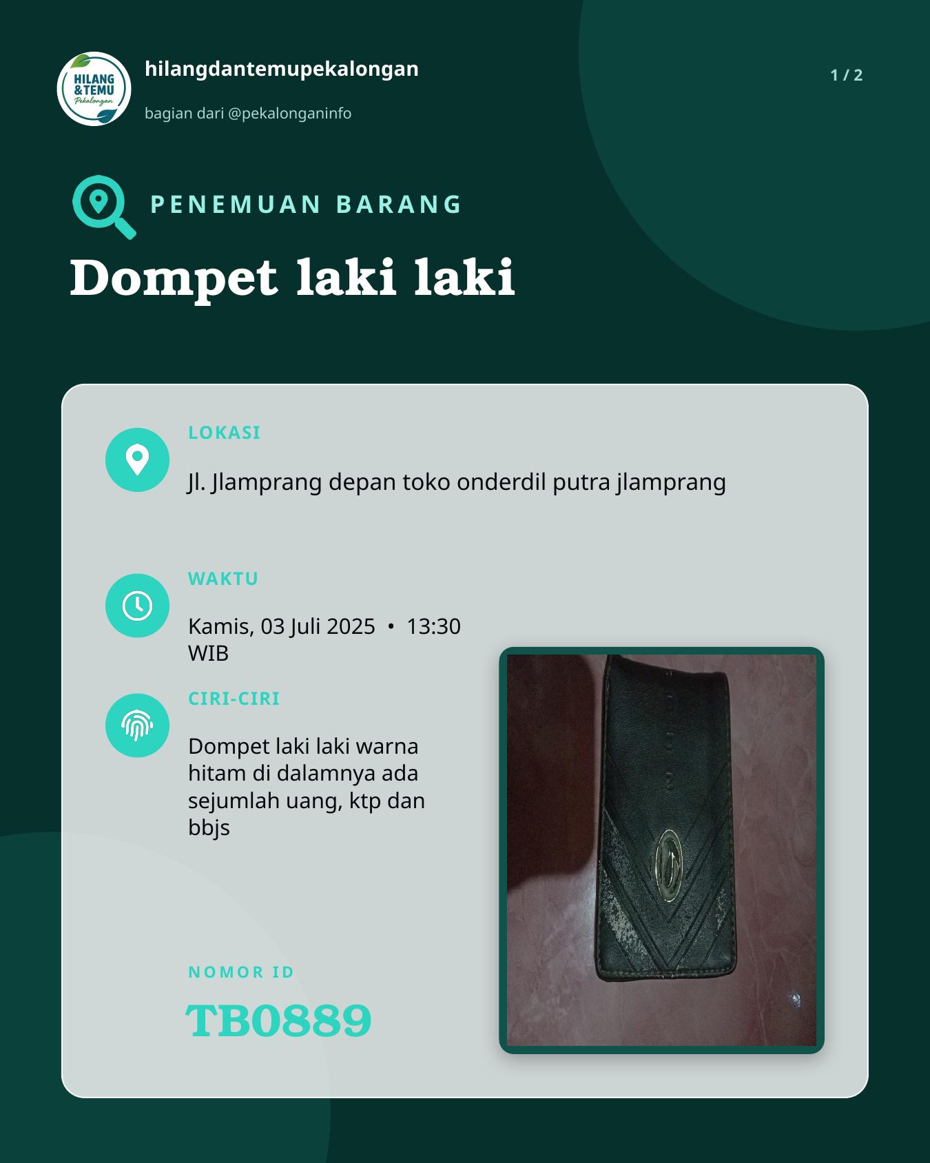 Slide 1 laporan Dompet laki laki