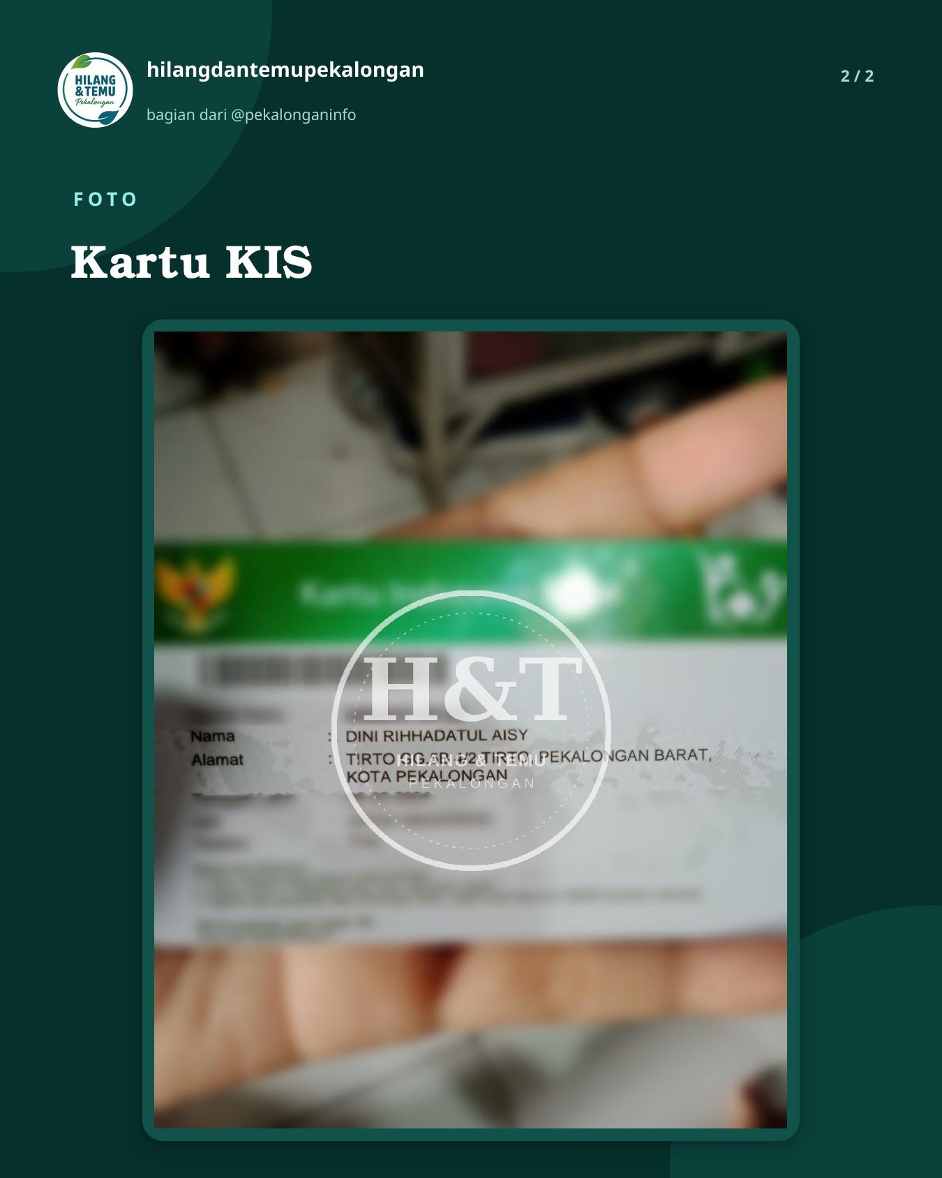 Slide 2 laporan Kartu KIS