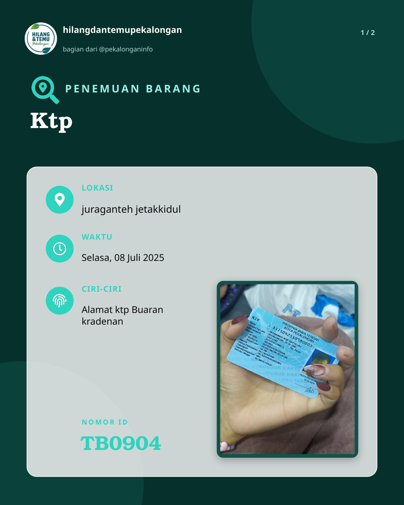 Slide 1 laporan Ktp