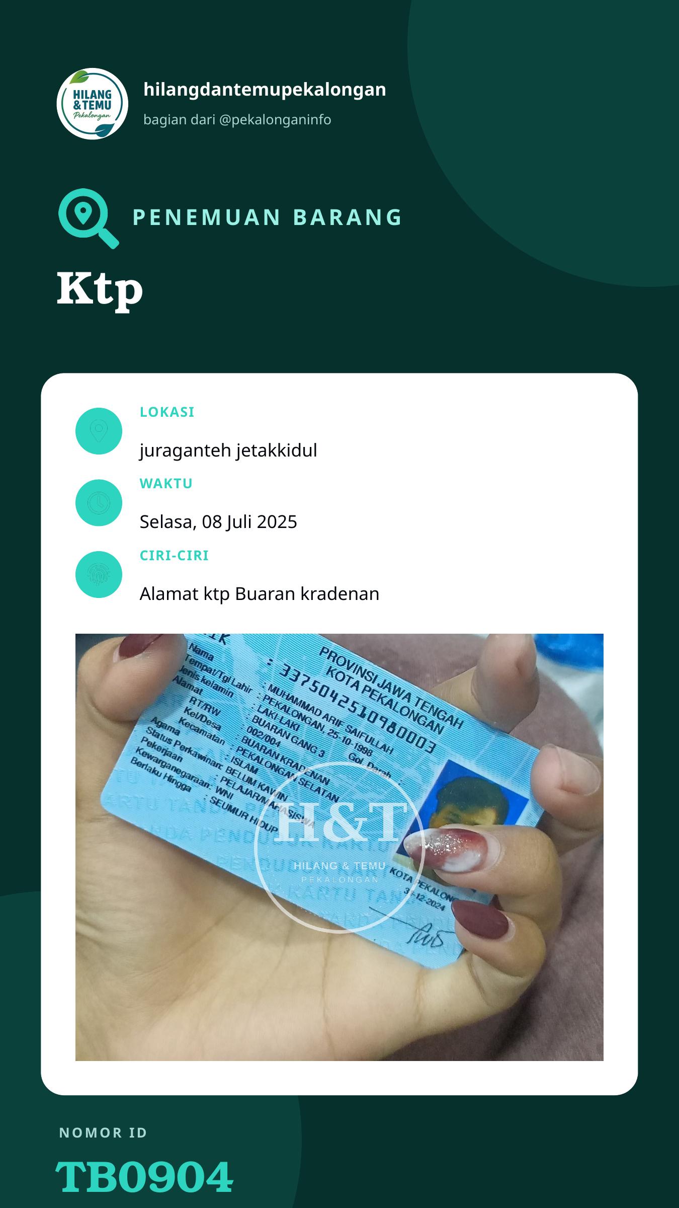 Story 9:16 laporan Ktp