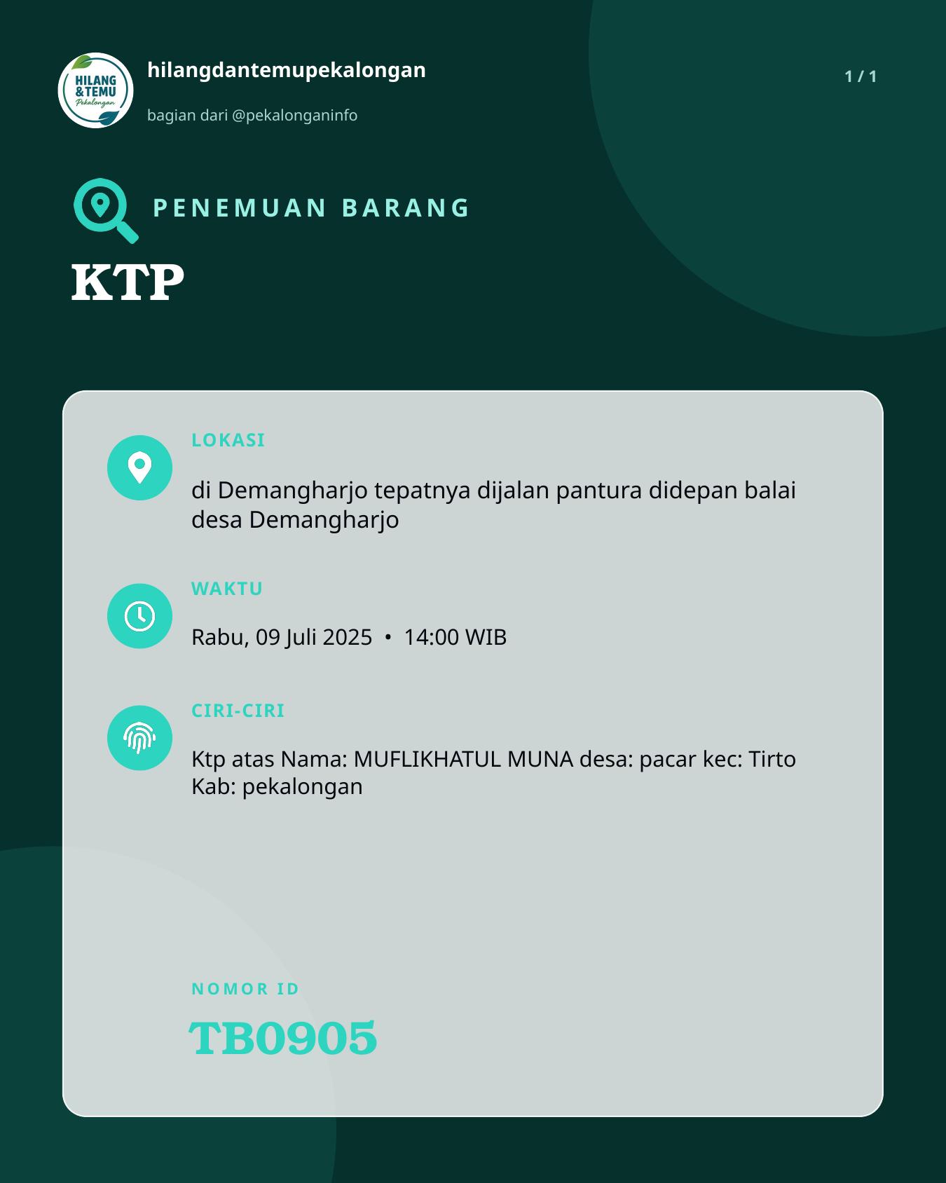 Slide laporan KTP (TB0905)
