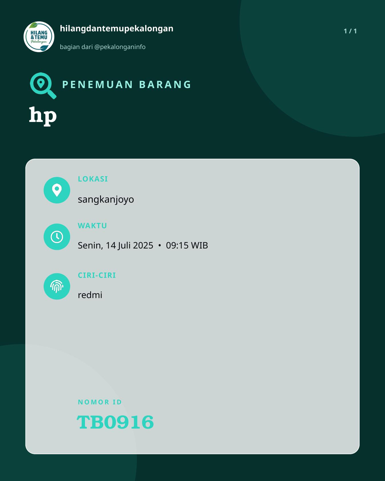 Slide laporan hp (TB0916)