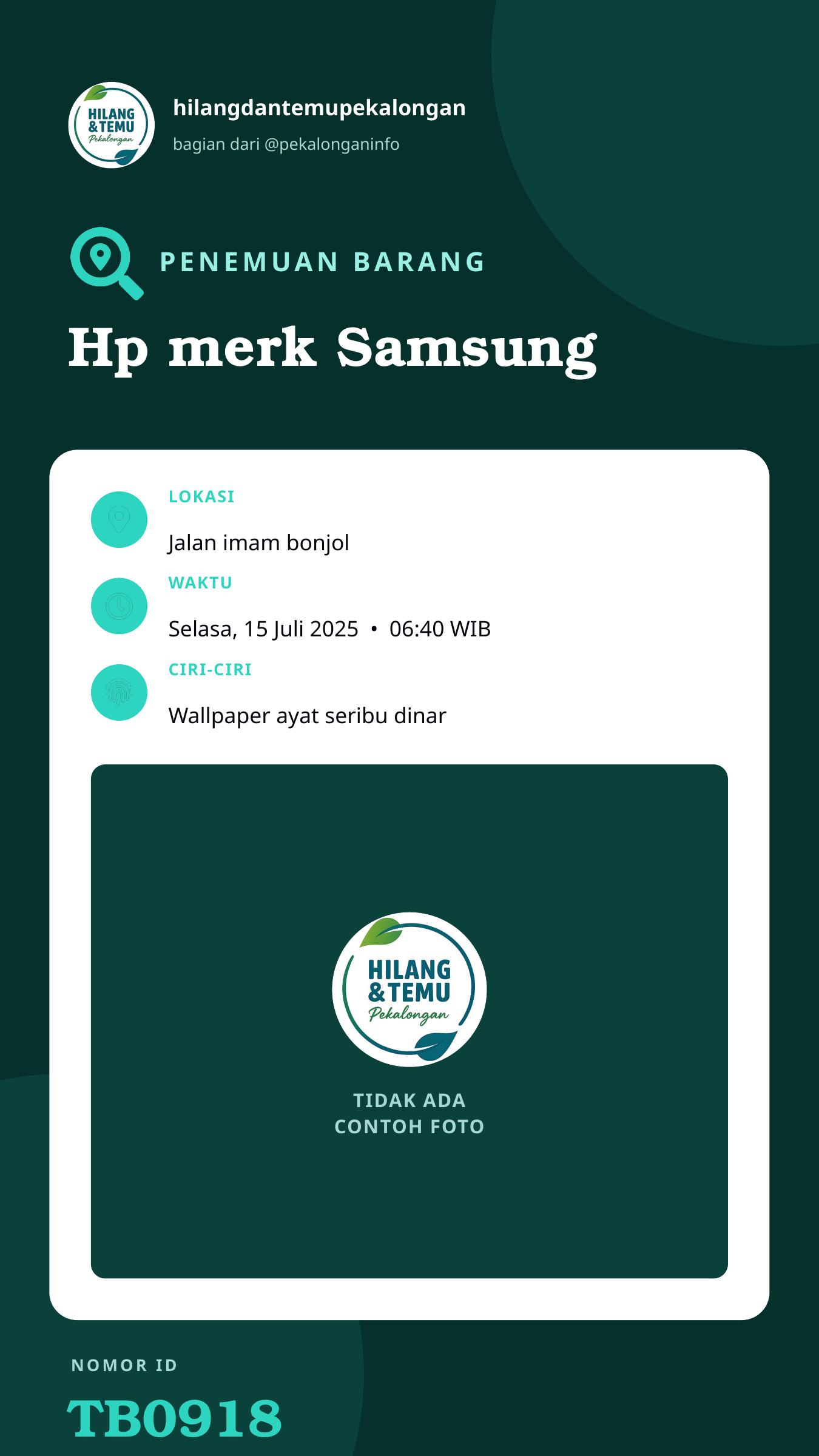 Story 9:16 laporan Hp merk Samsung
