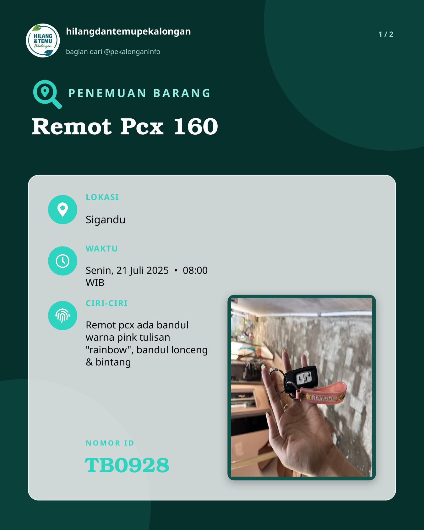Slide 1 laporan Remot Pcx 160