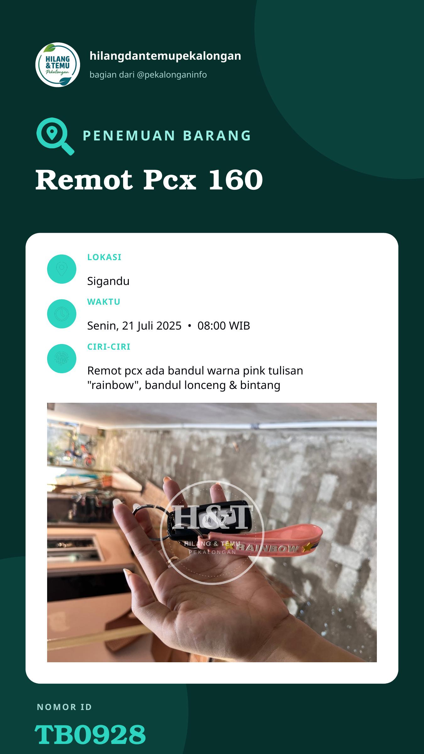 Story 9:16 laporan Remot Pcx 160