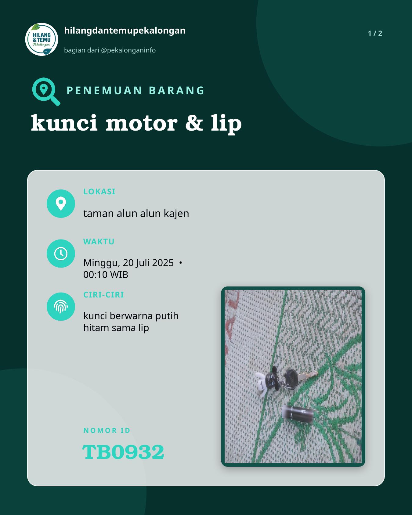 Slide 1 laporan kunci motor & lip