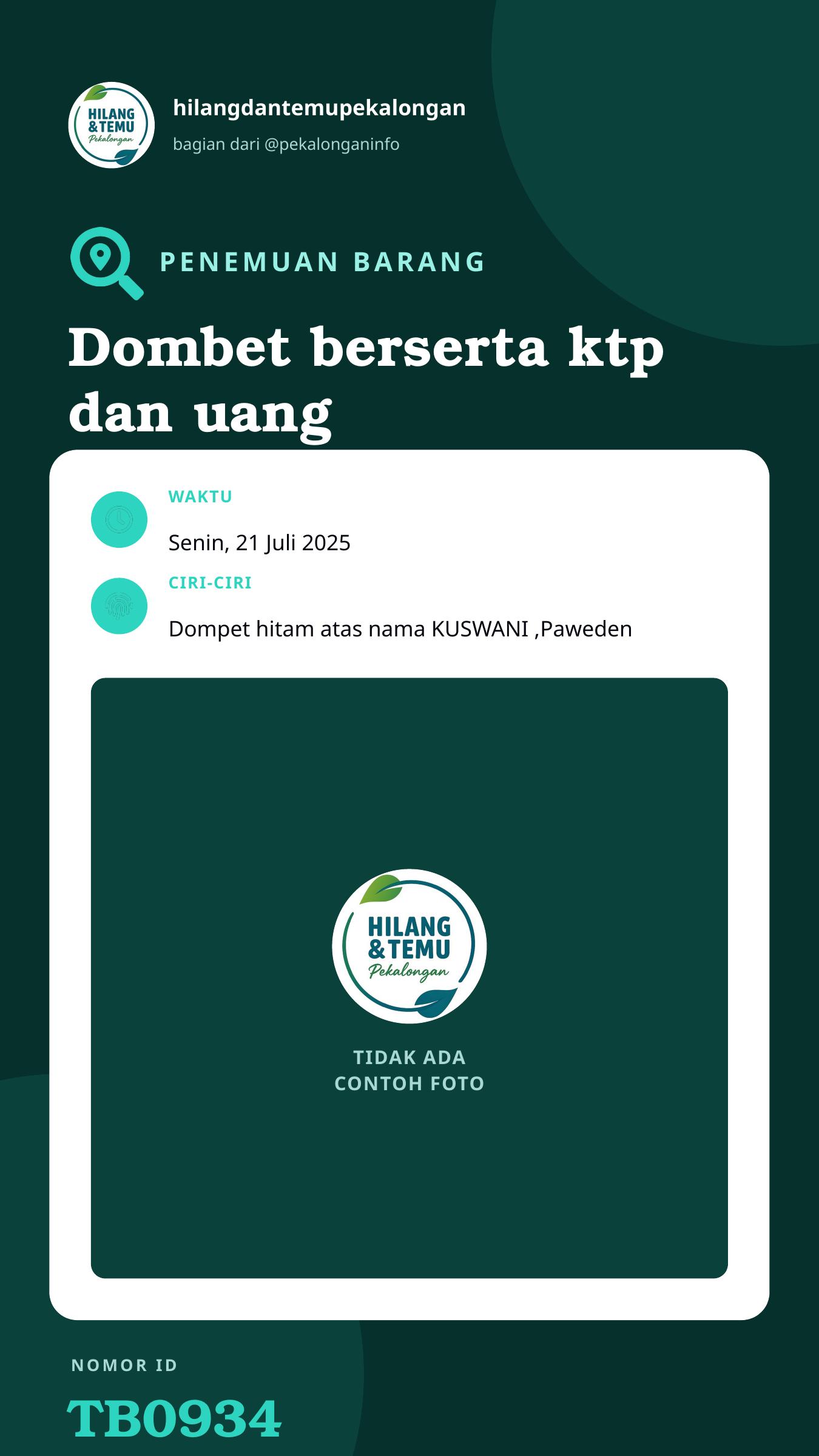Story 9:16 laporan Dombet berserta ktp dan uang tunai