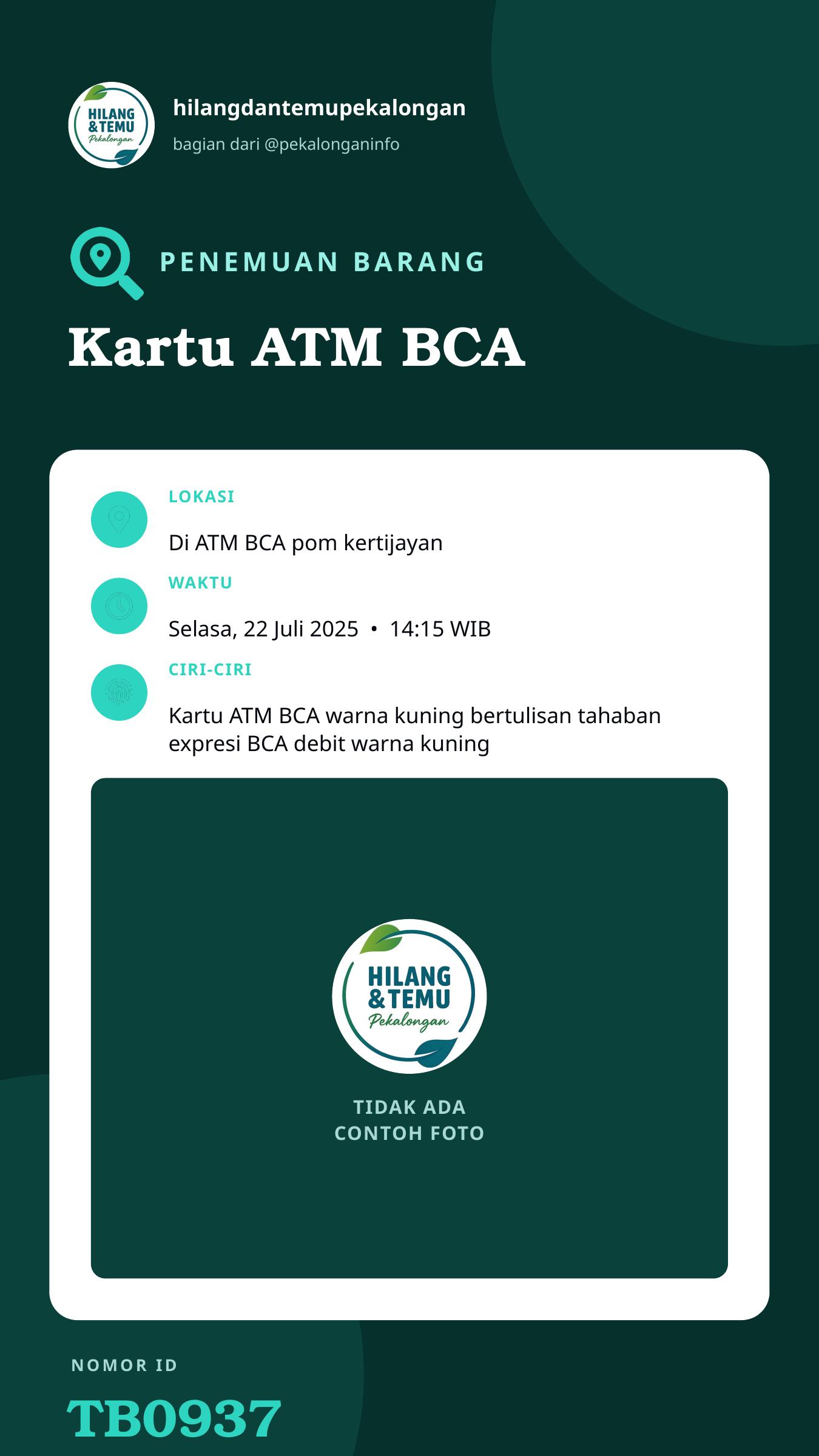 Story 9:16 laporan Kartu ATM BCA