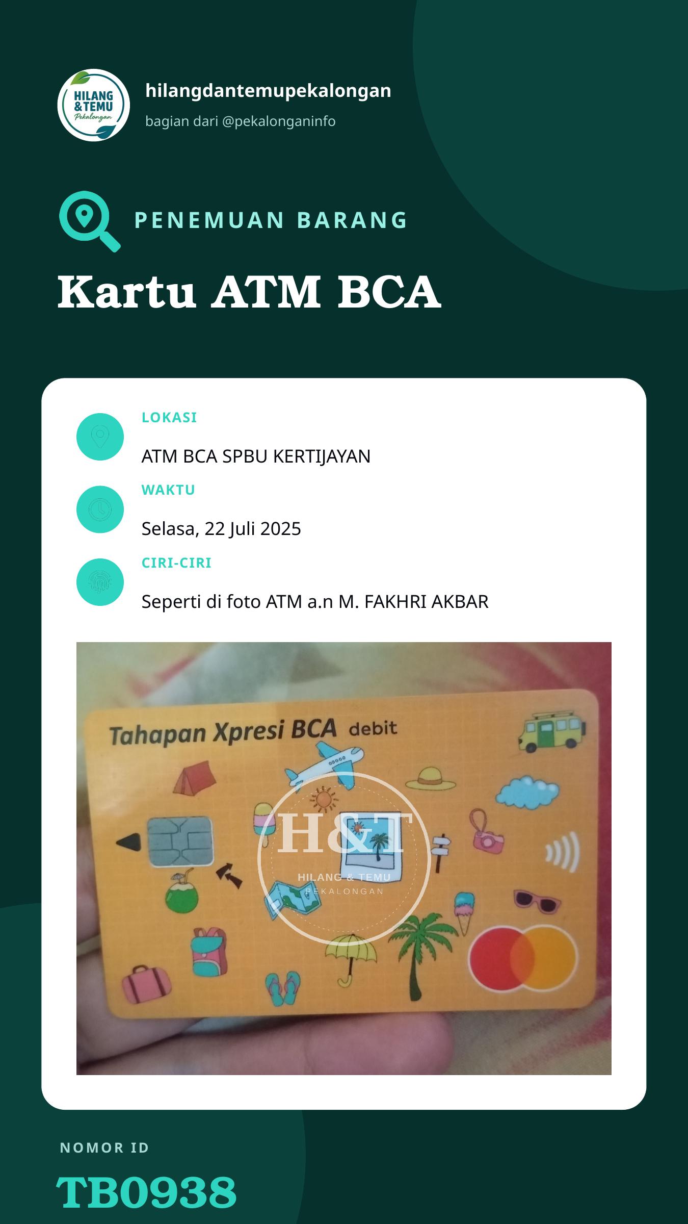 Story 9:16 laporan Kartu ATM BCA
