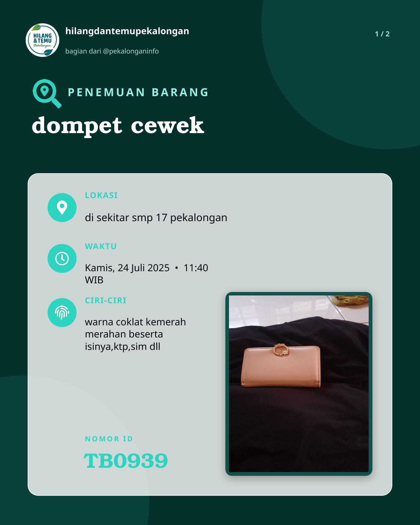Slide 1 laporan dompet cewek