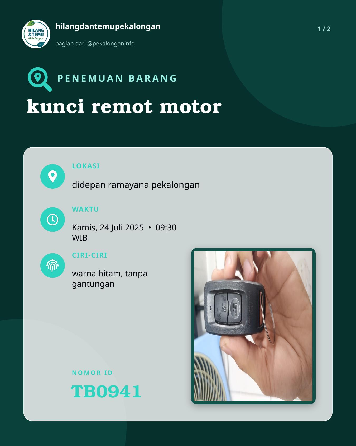 Slide 1 laporan kunci remot motor