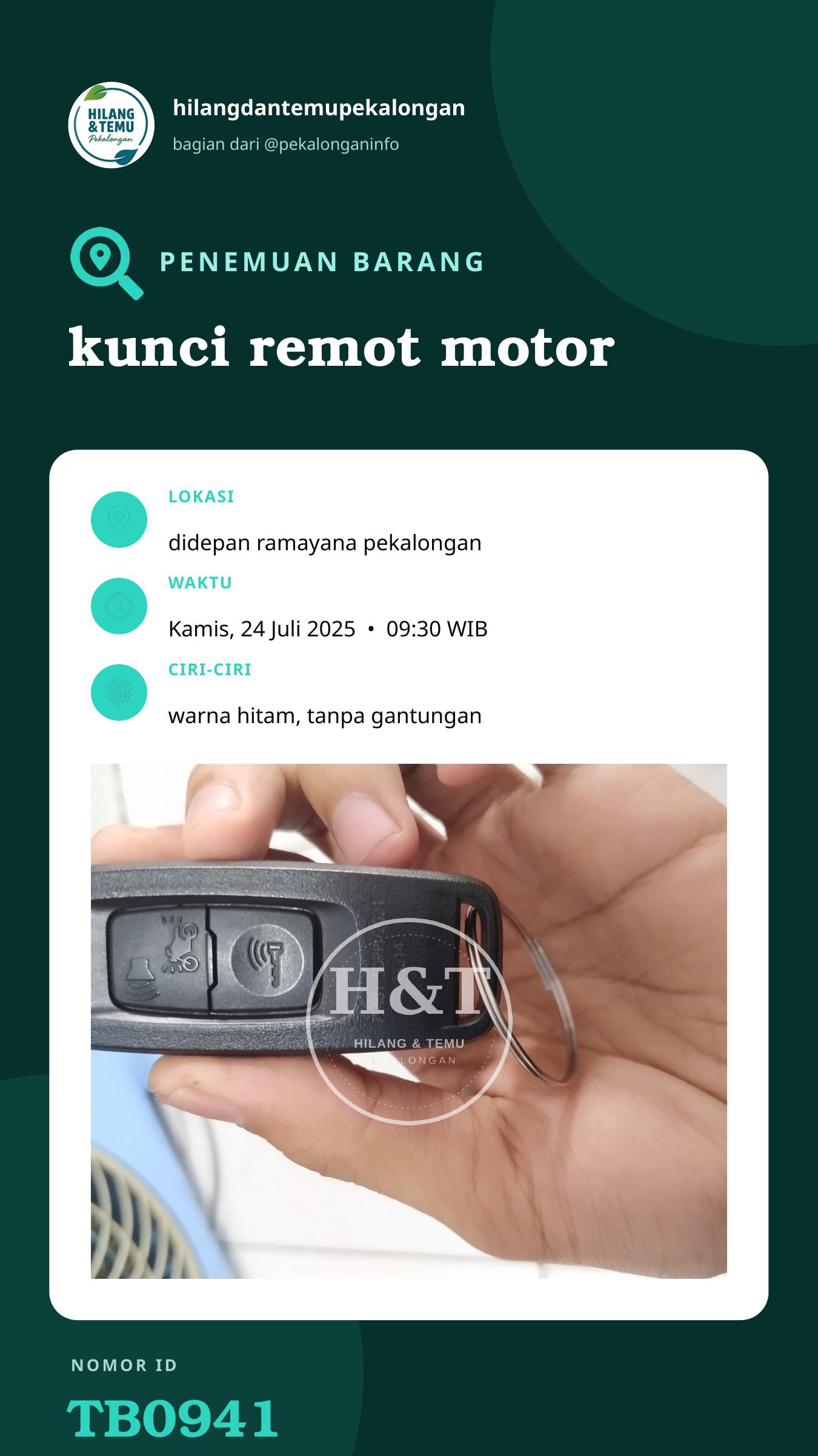 Story 9:16 laporan kunci remot motor