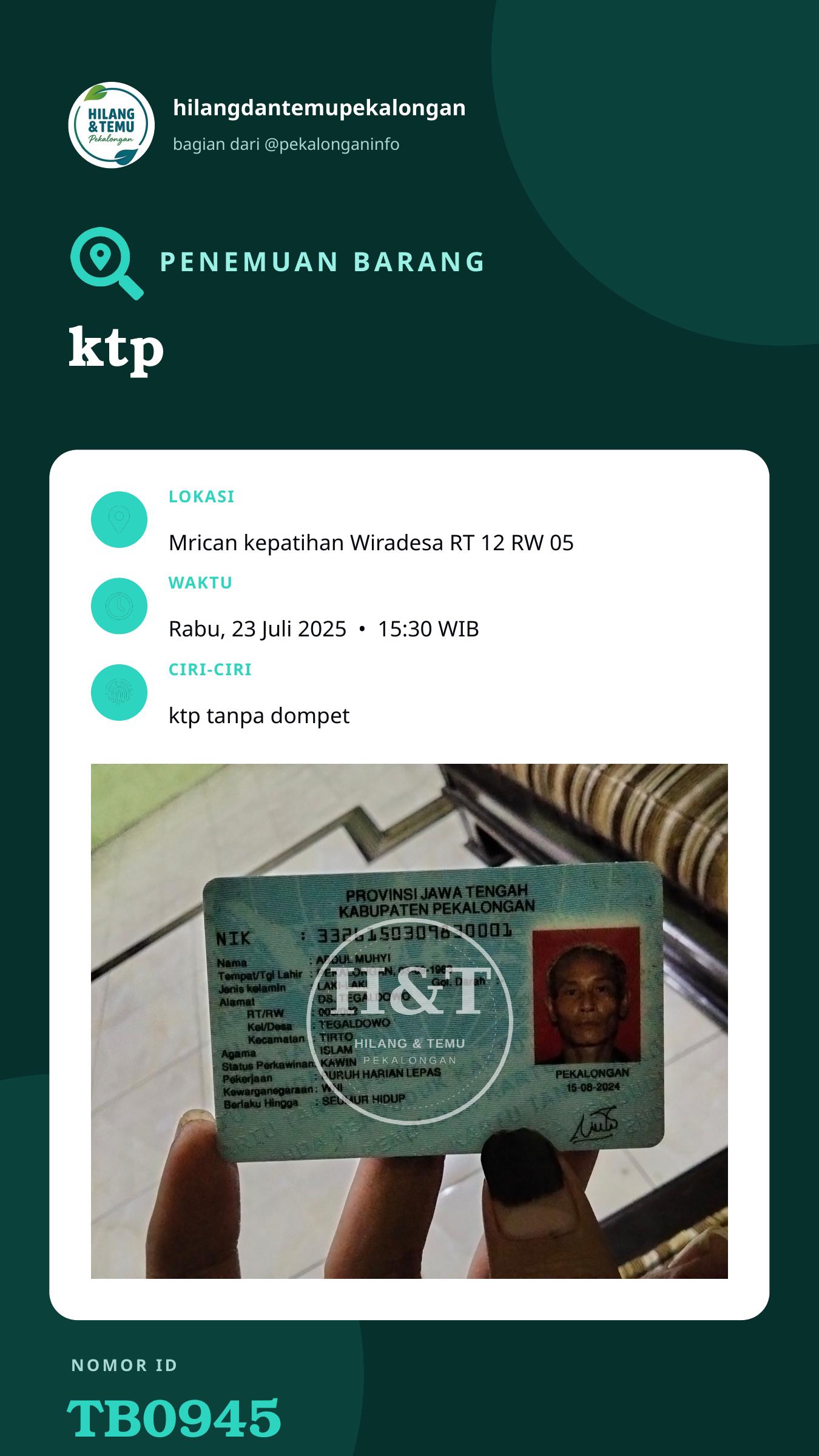 Story 9:16 laporan ktp