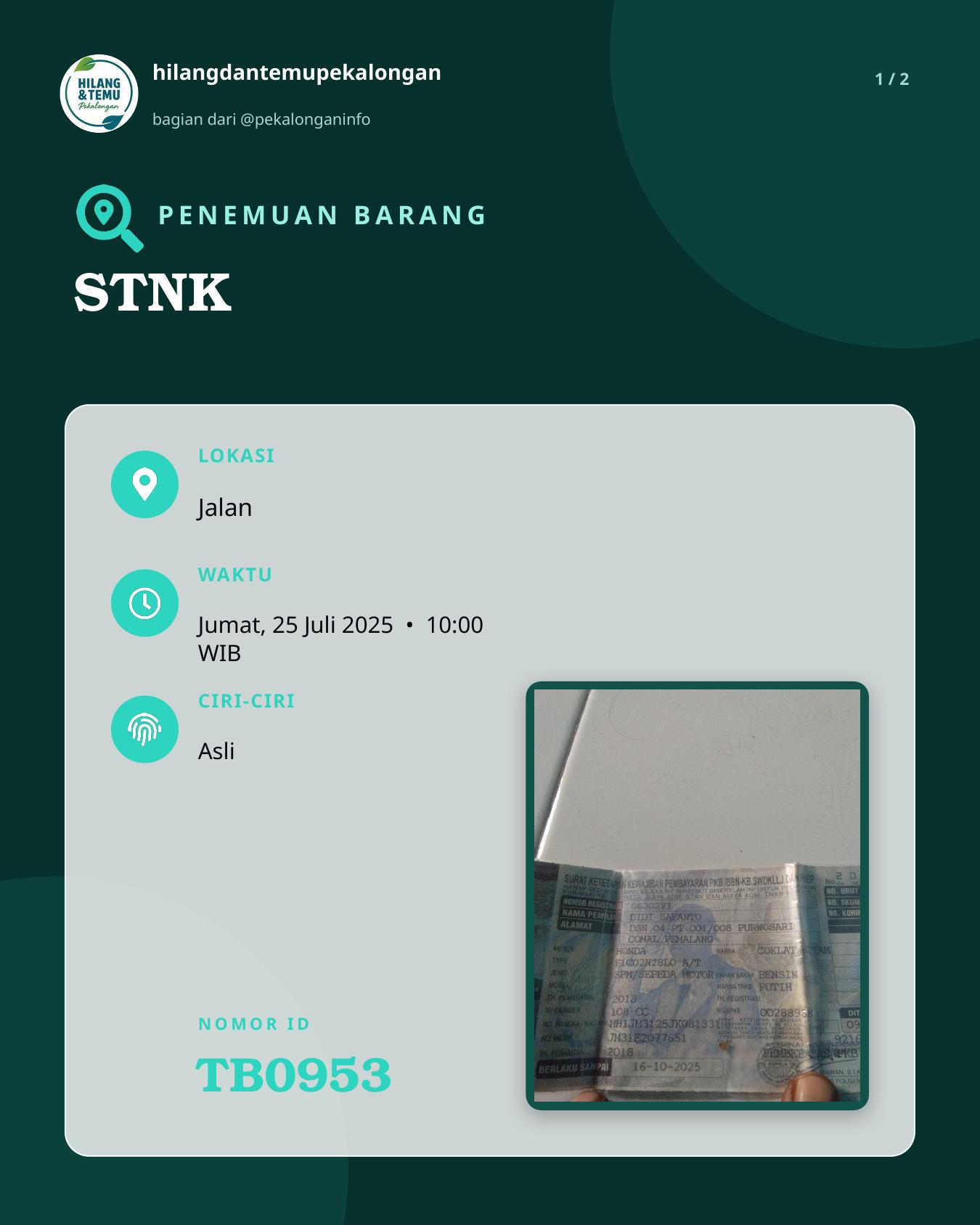 Slide 1 laporan STNK