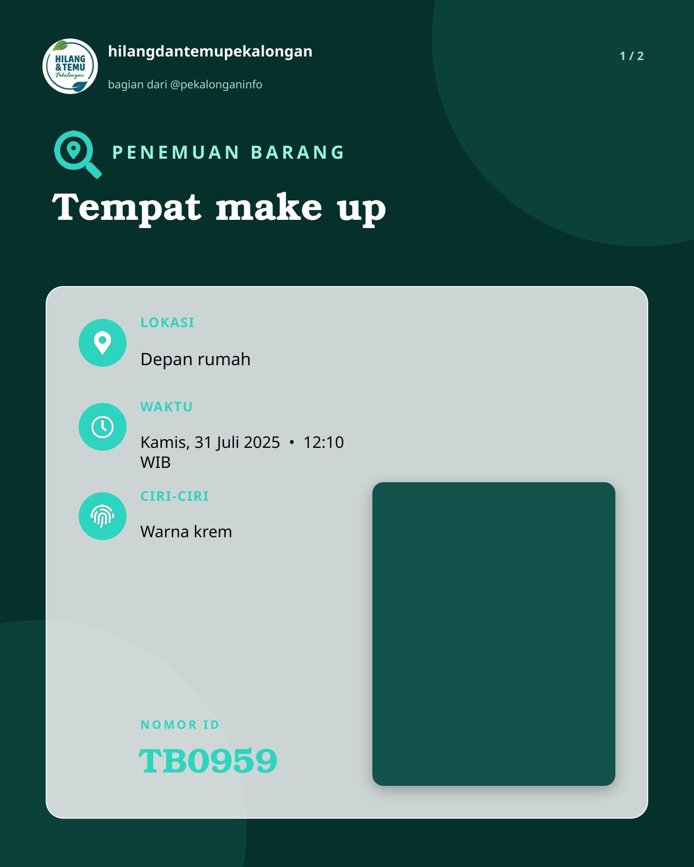 Slide 1 laporan Tempat make up