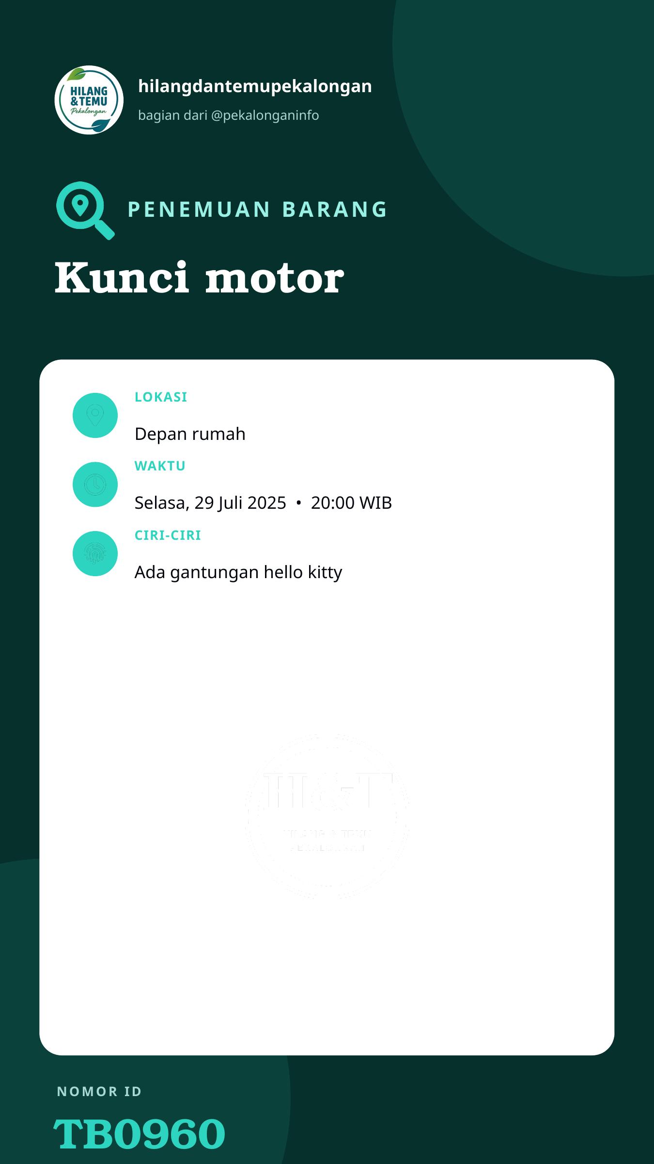Story 9:16 laporan Kunci motor