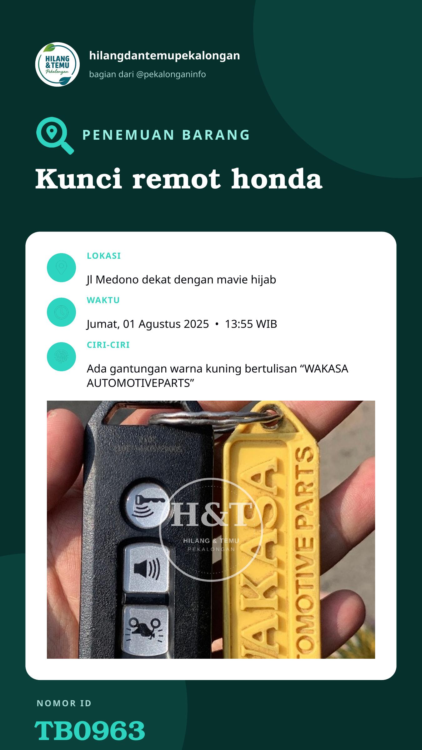 Story 9:16 laporan Kunci remot honda