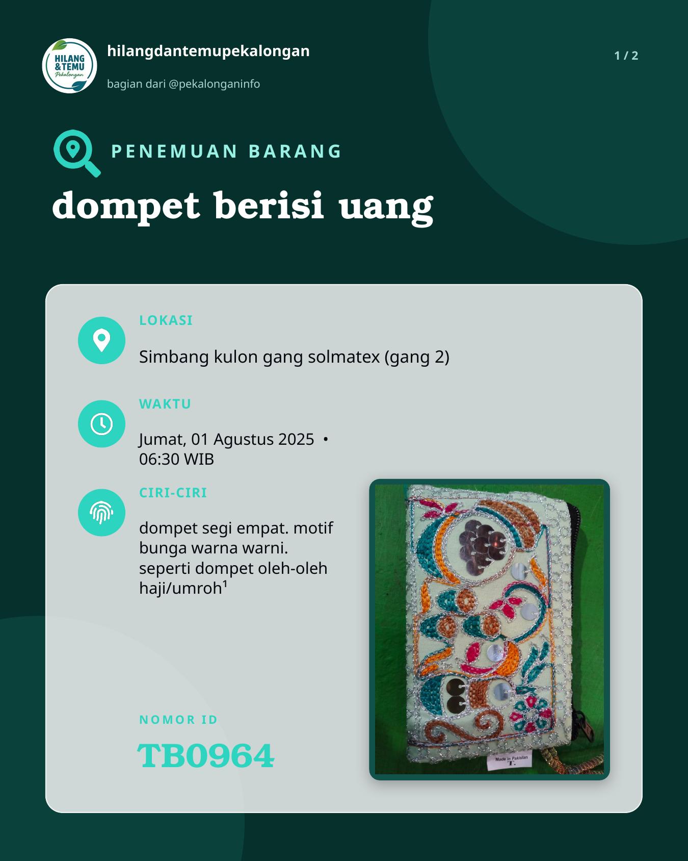 Slide 1 laporan dompet berisi uang