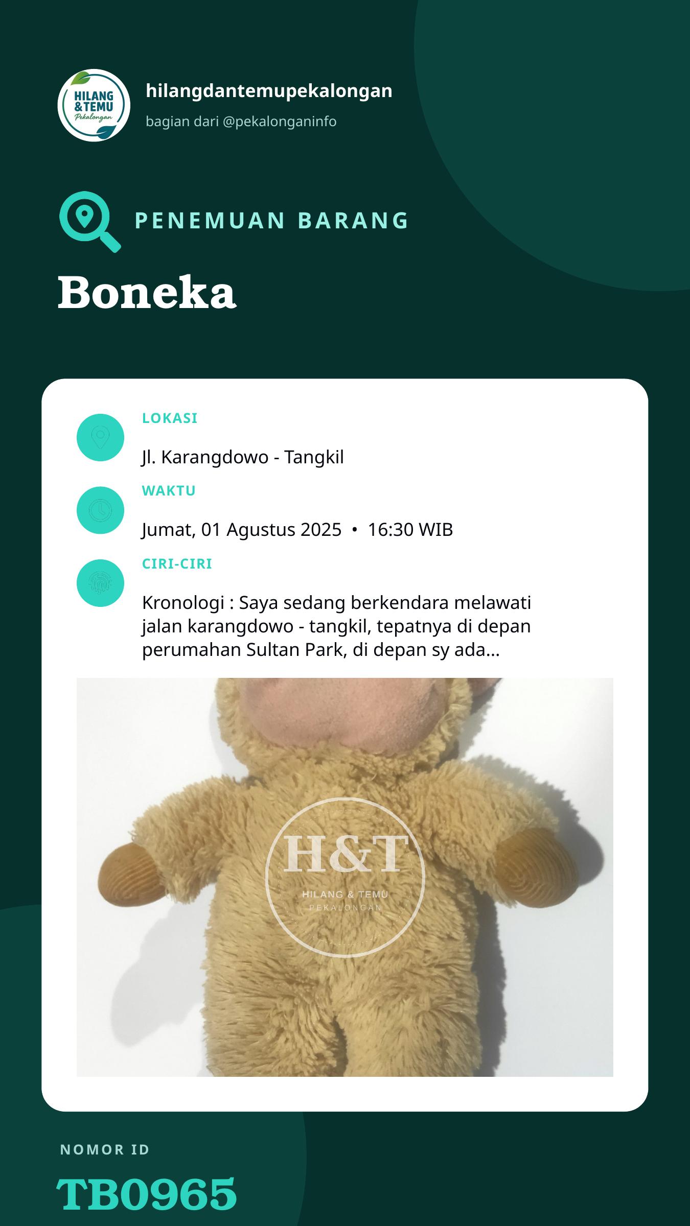 Story 9:16 laporan Boneka
