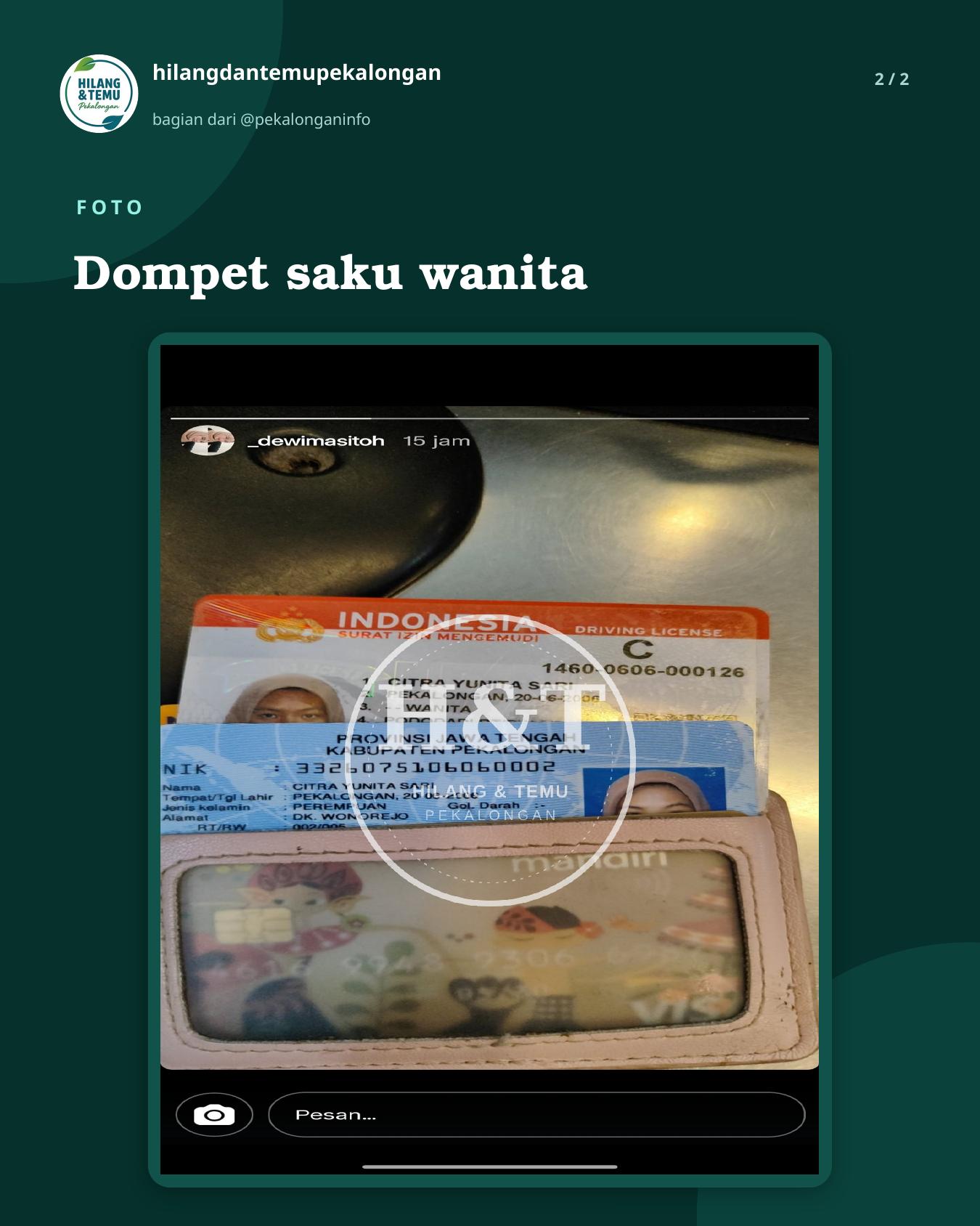 Slide 2 laporan Dompet saku wanita