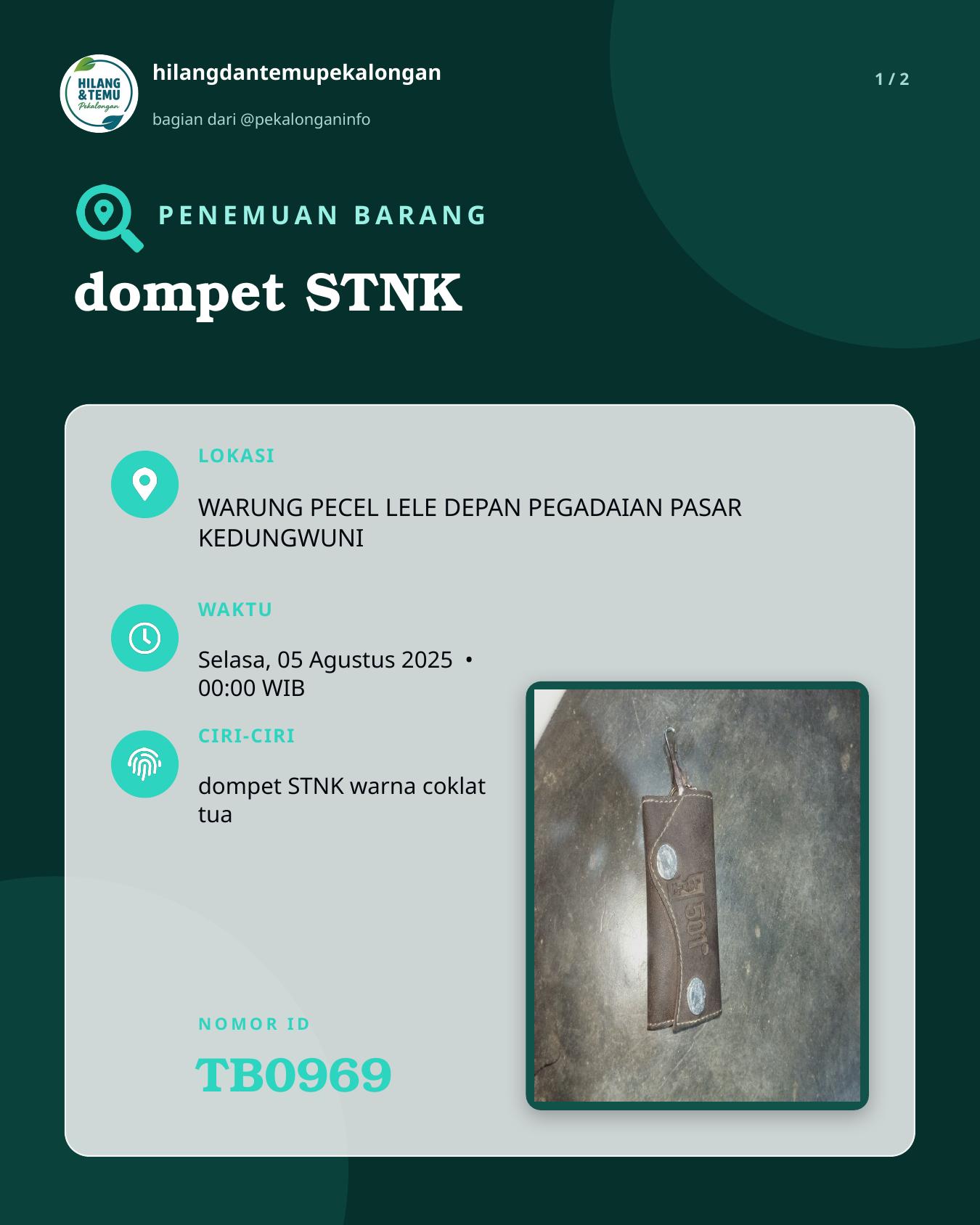 Slide 1 laporan dompet STNK