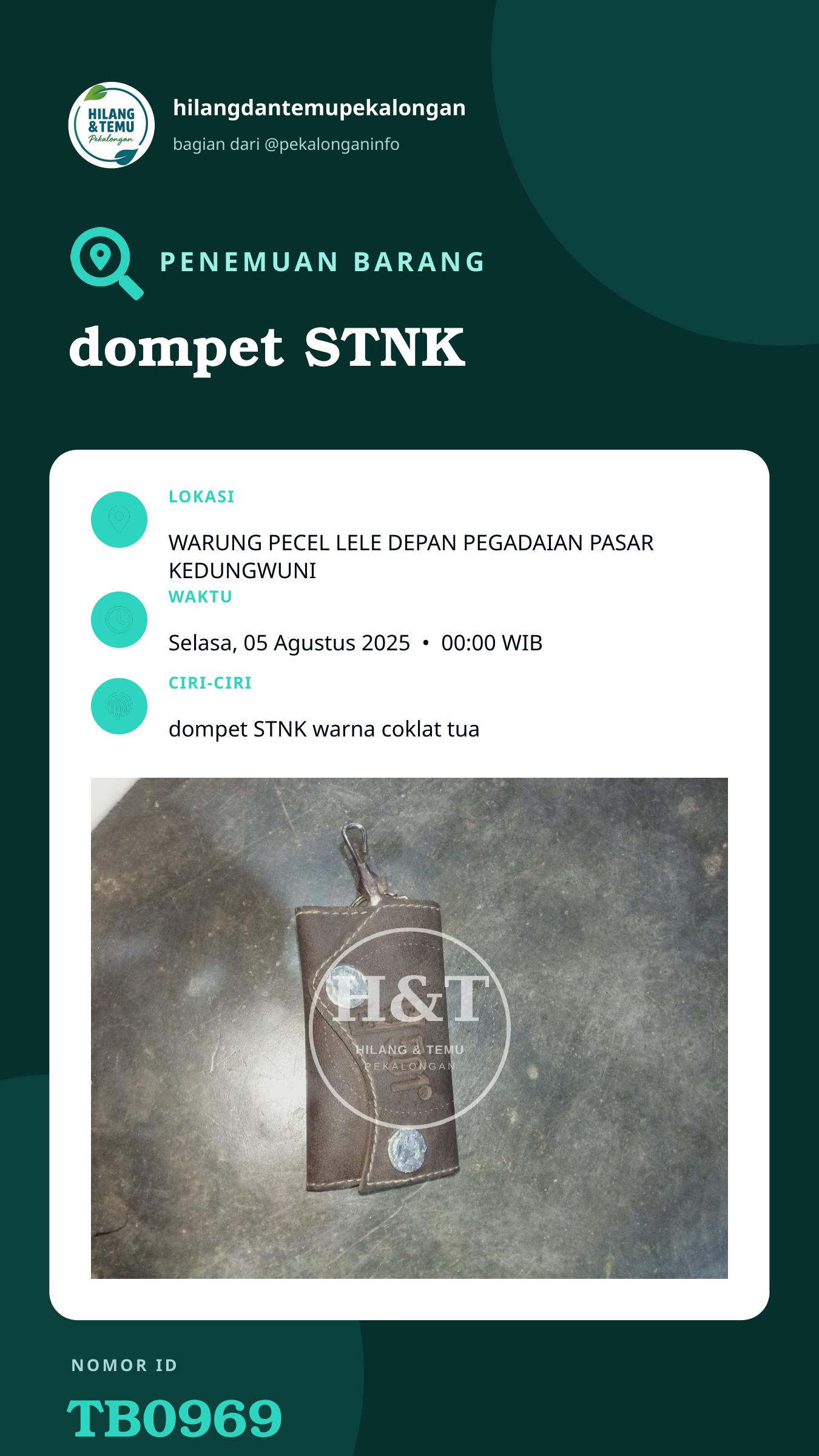 Story 9:16 laporan dompet STNK