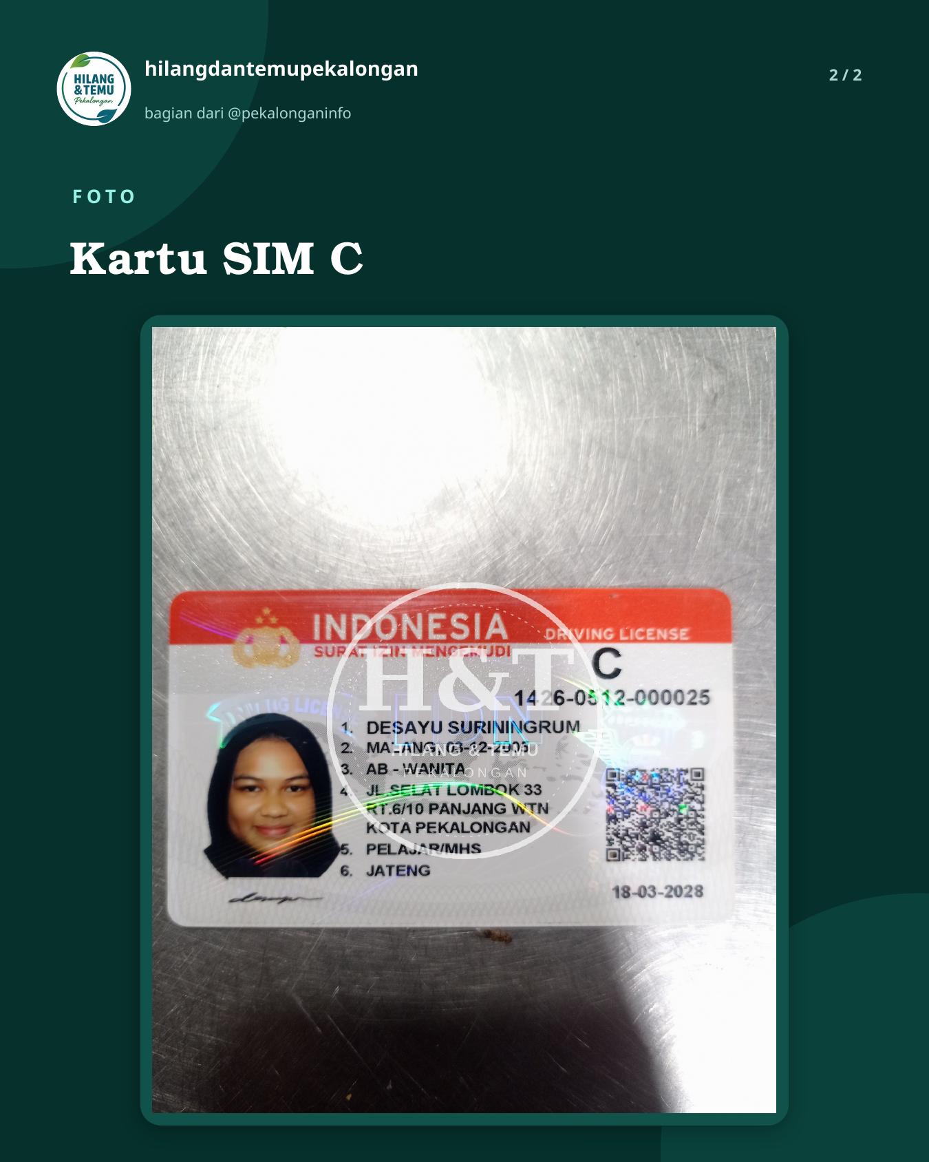 Slide 2 laporan Kartu SIM C