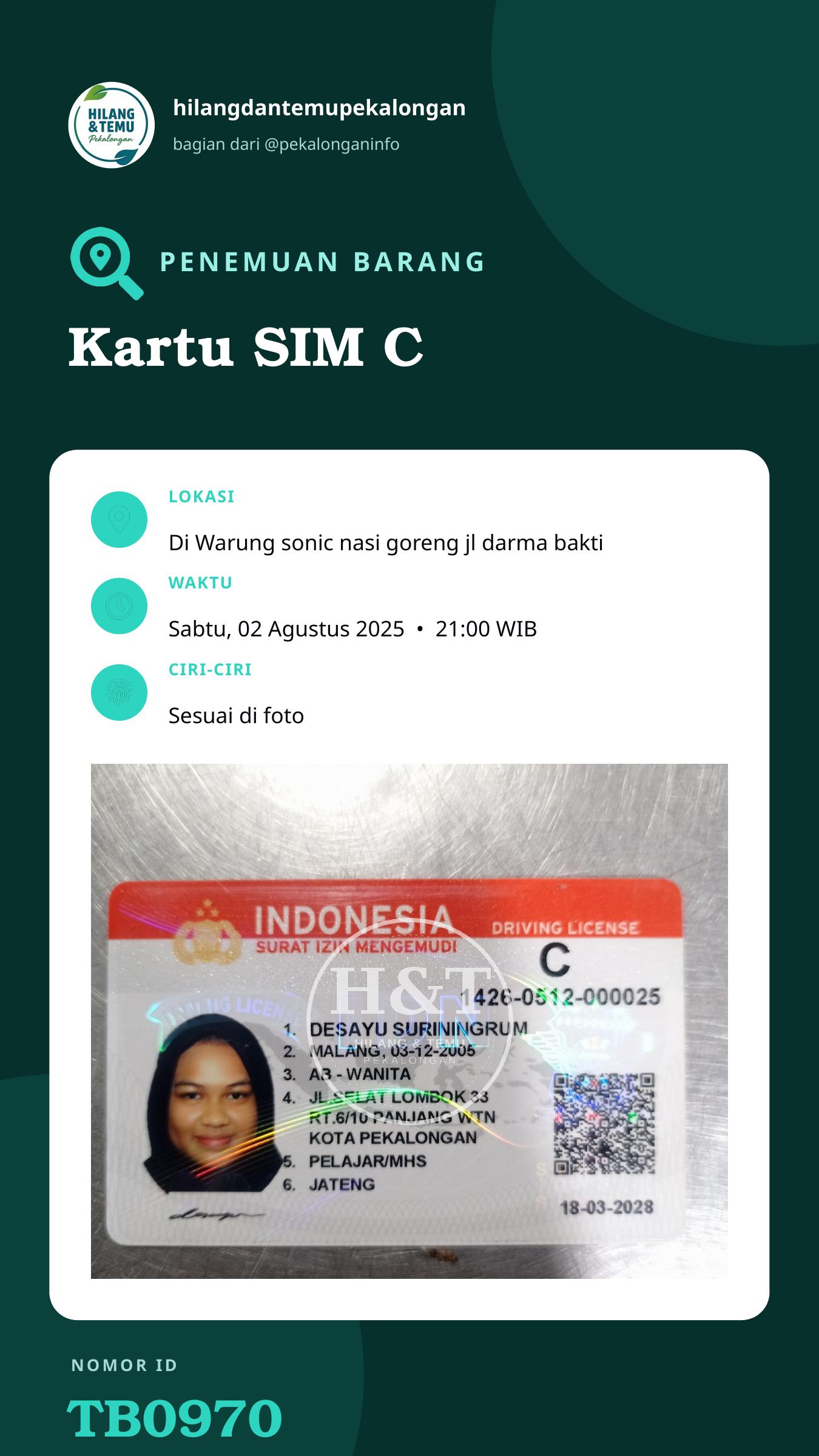 Story 9:16 laporan Kartu SIM C