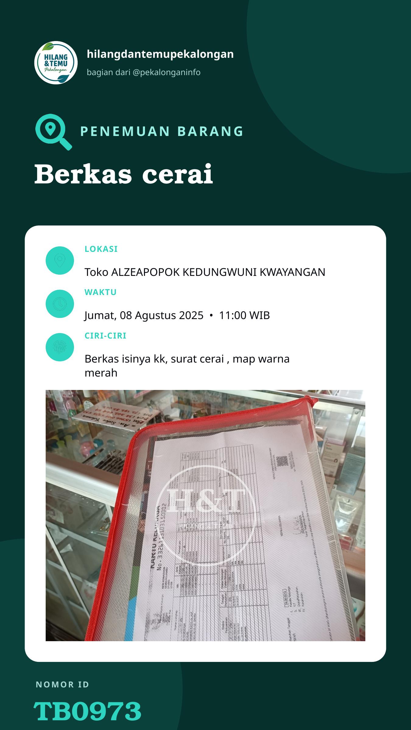Story 9:16 laporan Berkas cerai