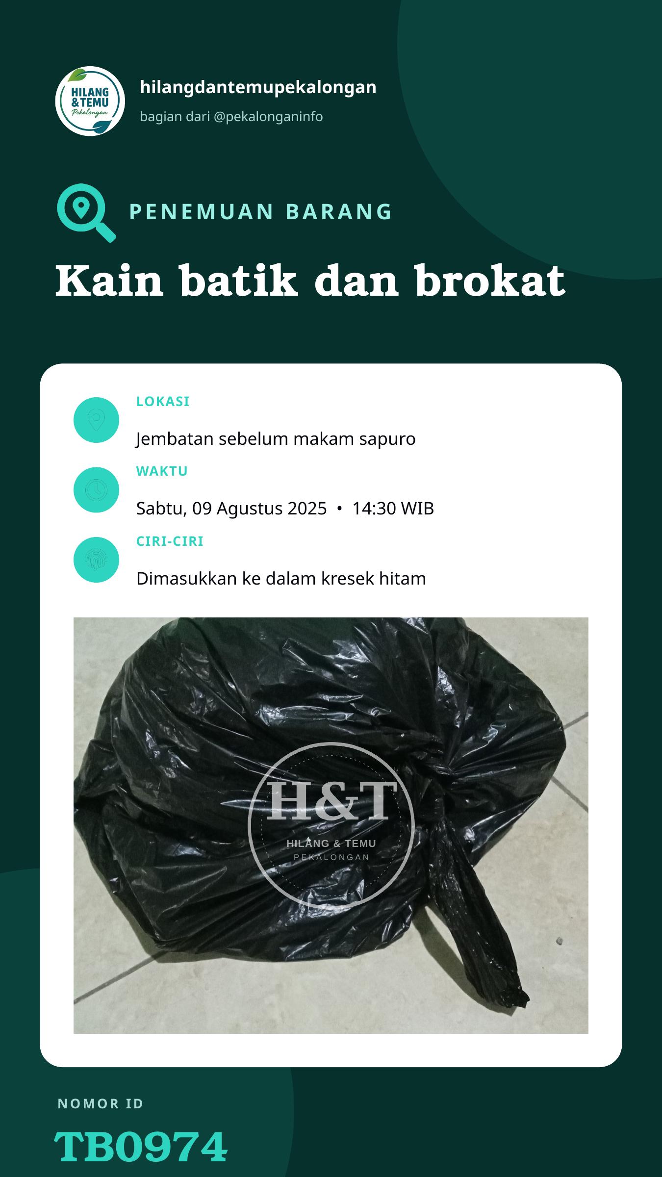 Story 9:16 laporan Kain batik dan brokat