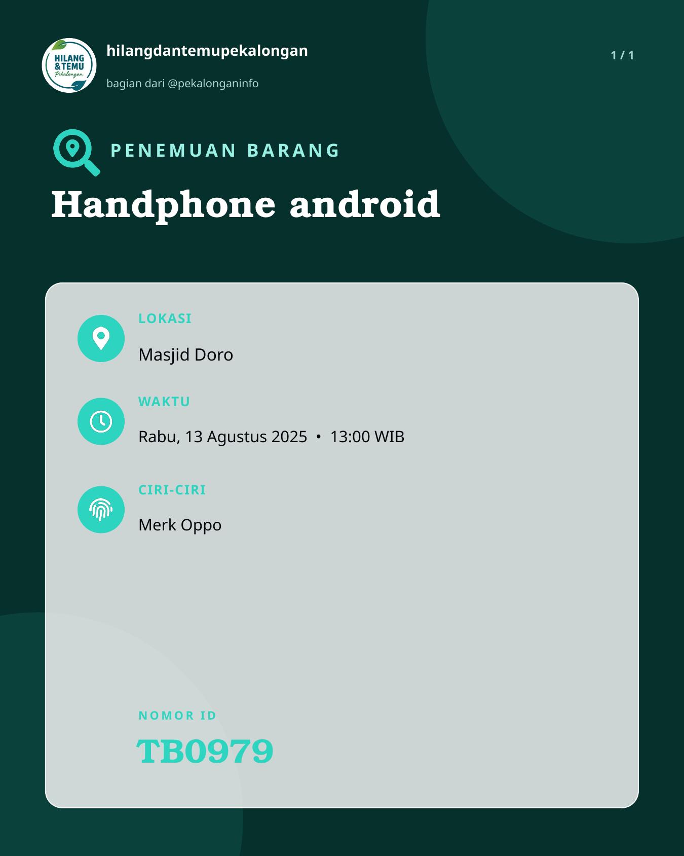 Slide laporan Handphone android (TB0979)