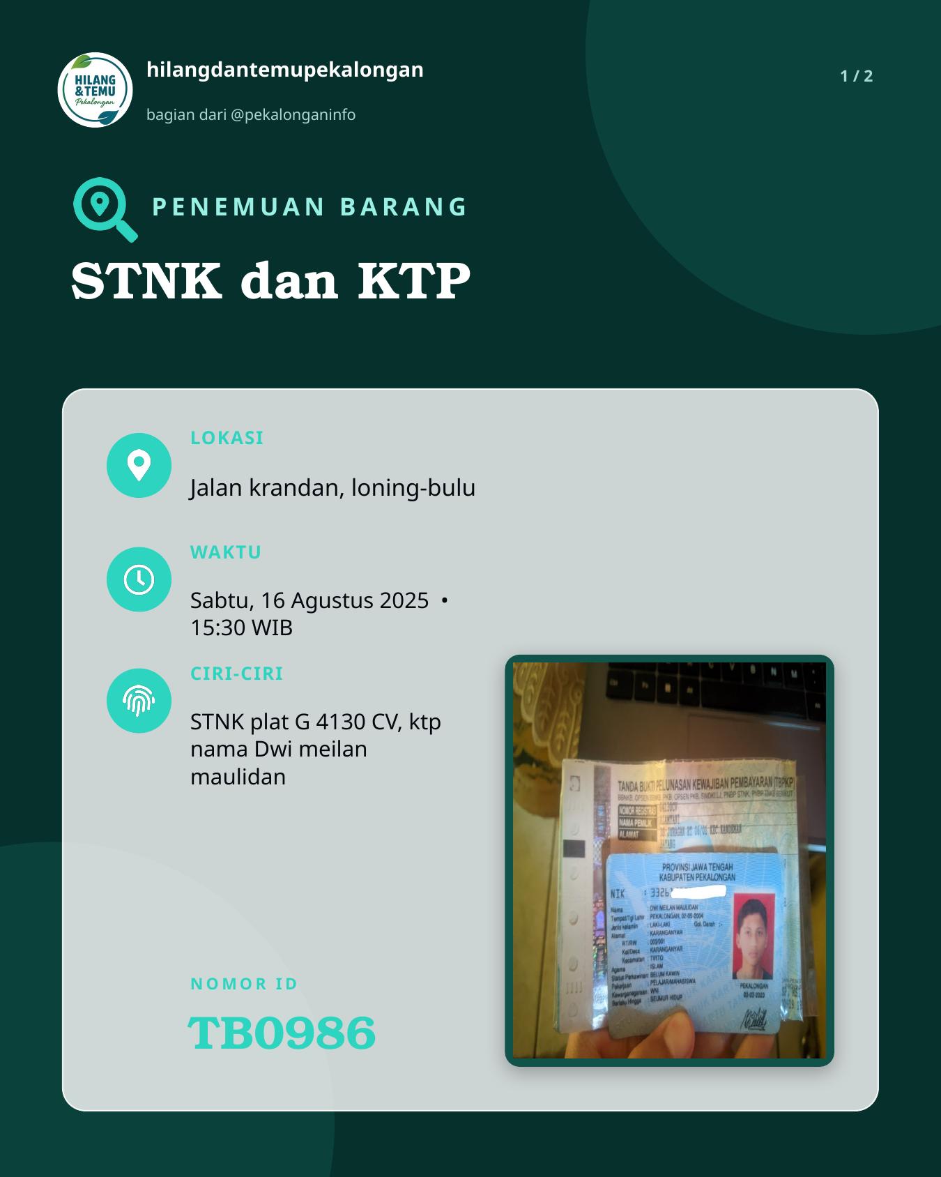 Slide 1 laporan STNK dan KTP